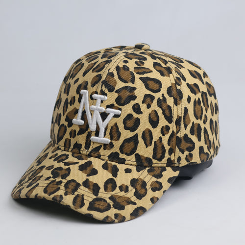 Vintage Leopard Print NY Embroidered Baseball Cap | Leopard Strapback Hat