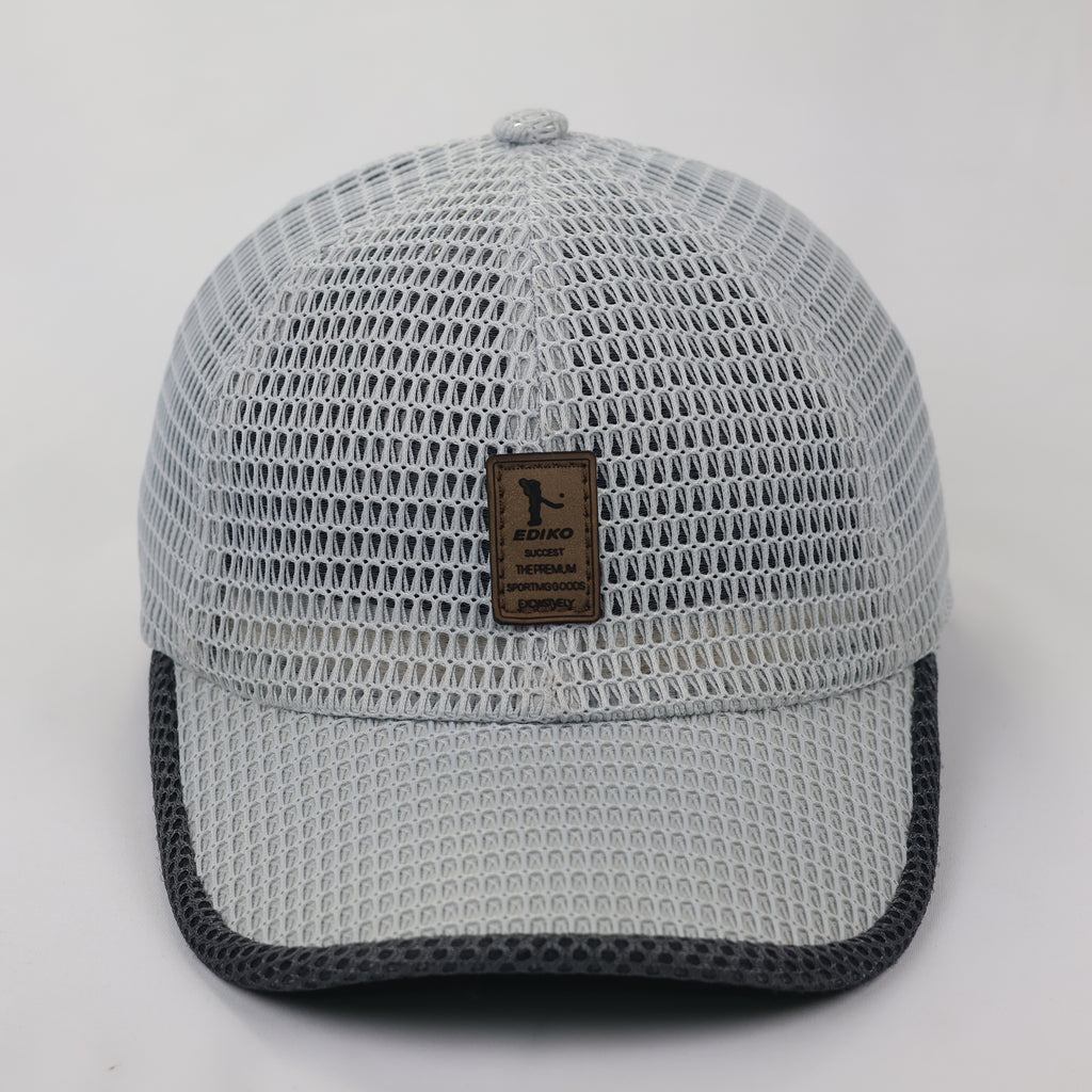 Technical Full Mesh Baseball Cap - Breathable Summer Sports Hat - Grey