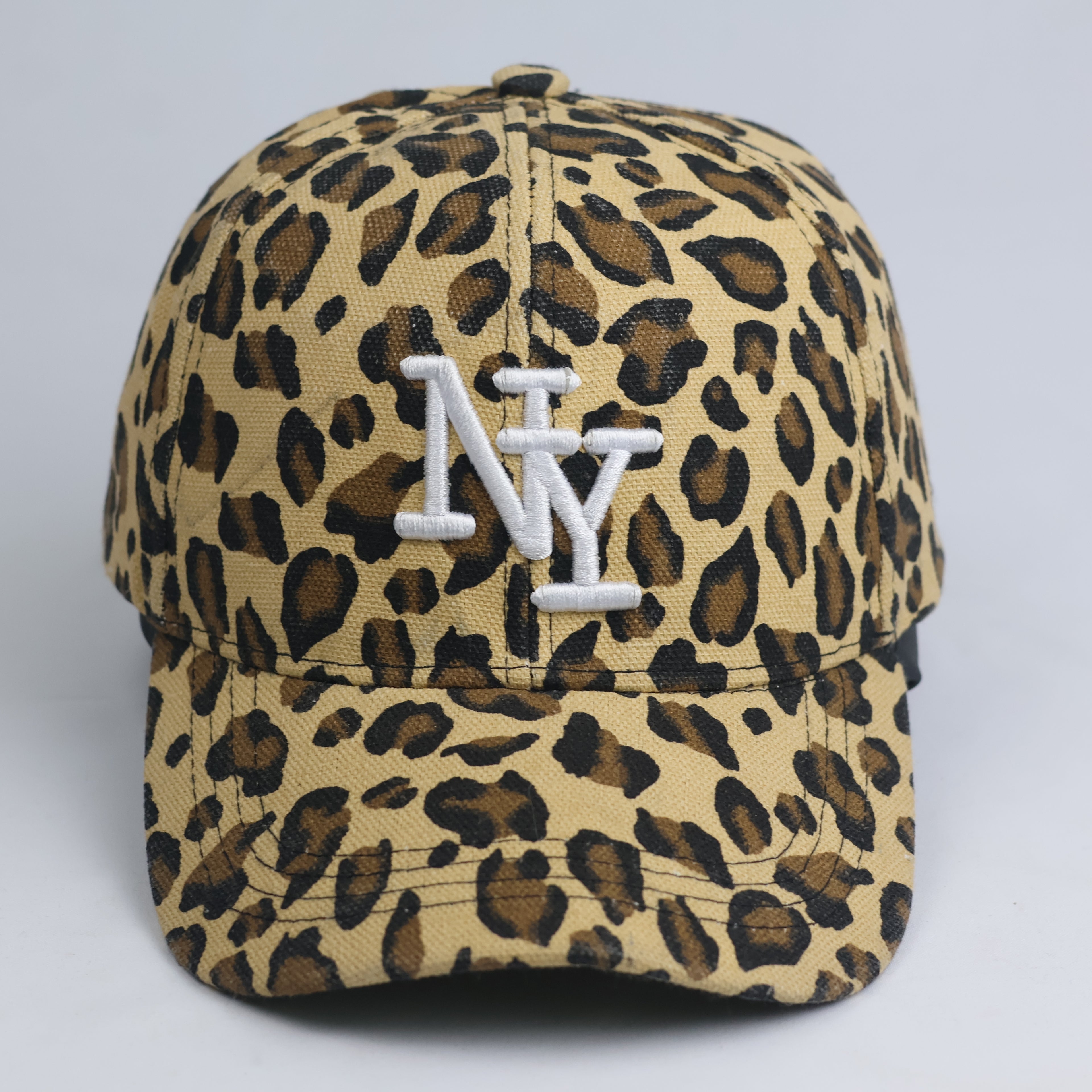 Vintage Leopard Print NY Embroidered Baseball Cap | Leopard Strapback Hat