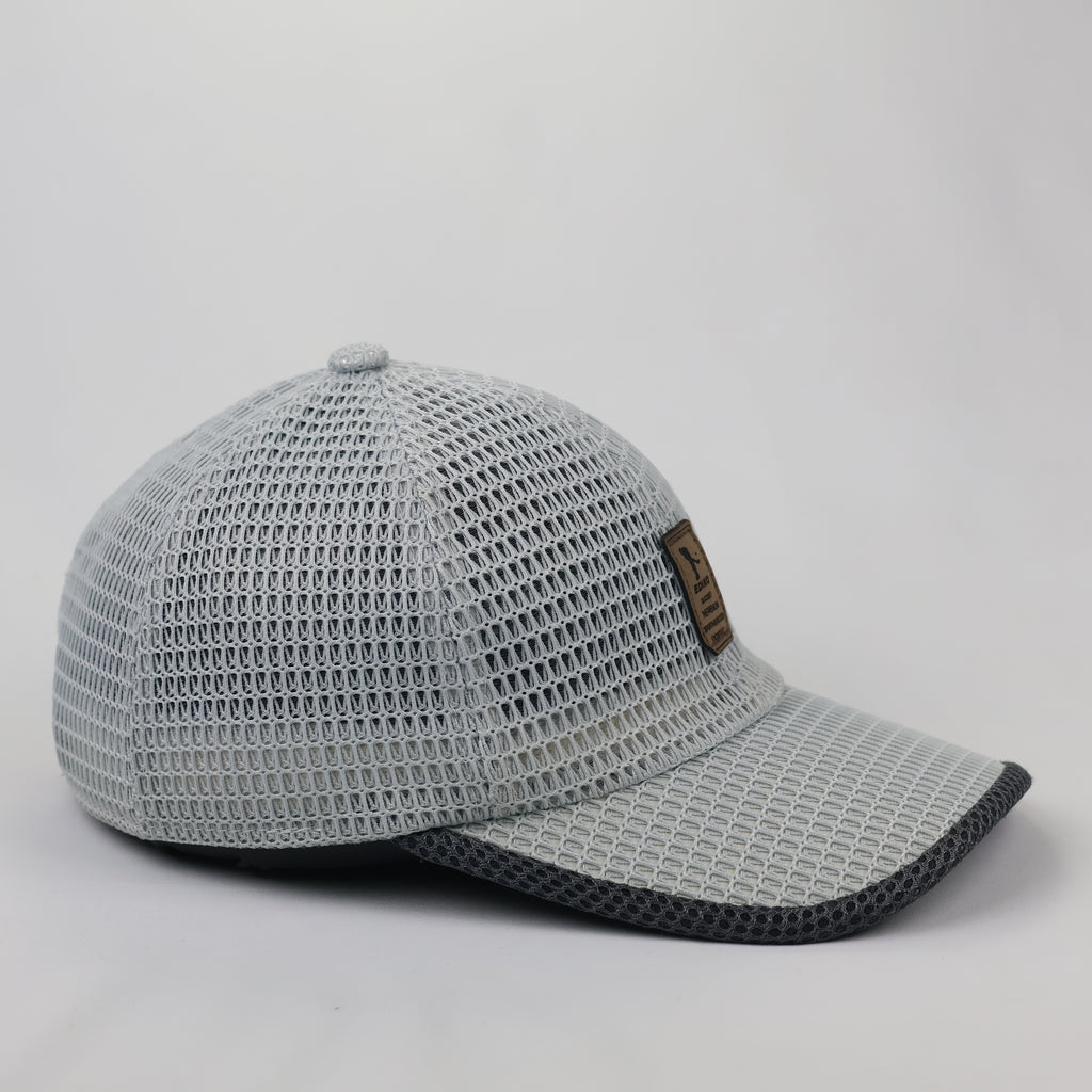 Technical Full Mesh Baseball Cap - Breathable Summer Sports Hat - Grey