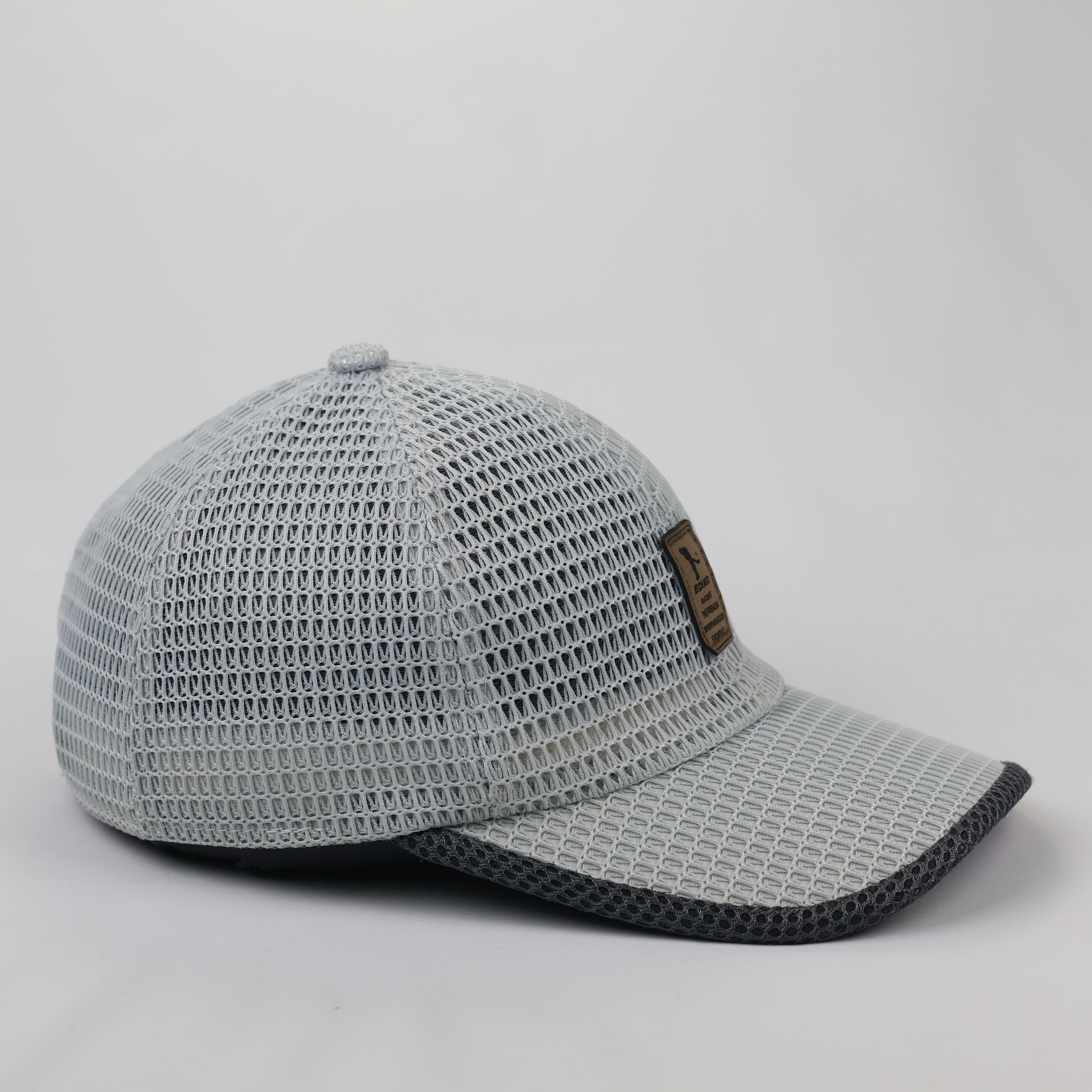 Technical Full Mesh Baseball Cap - Breathable Summer Sports Hat - Grey