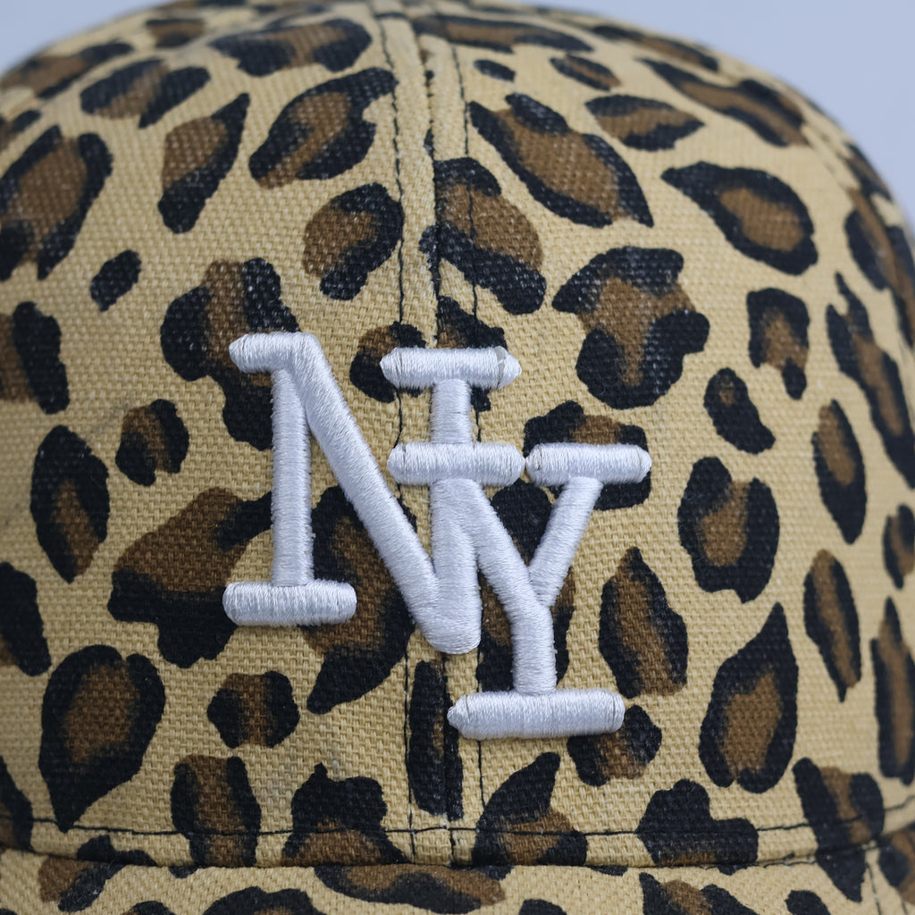 Vintage Leopard Print NY Embroidered Baseball Cap | Leopard Strapback Hat