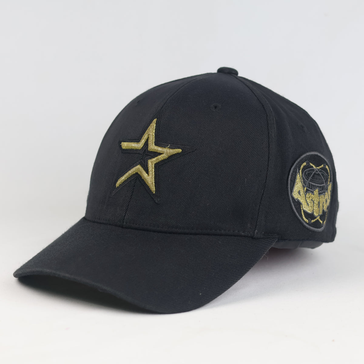 Vintage MLB Houston Astros Black & Gold Embroidered Flexfit Hat | 11033