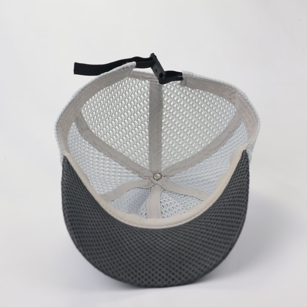 Technical Full Mesh Baseball Cap - Breathable Summer Sports Hat - Grey