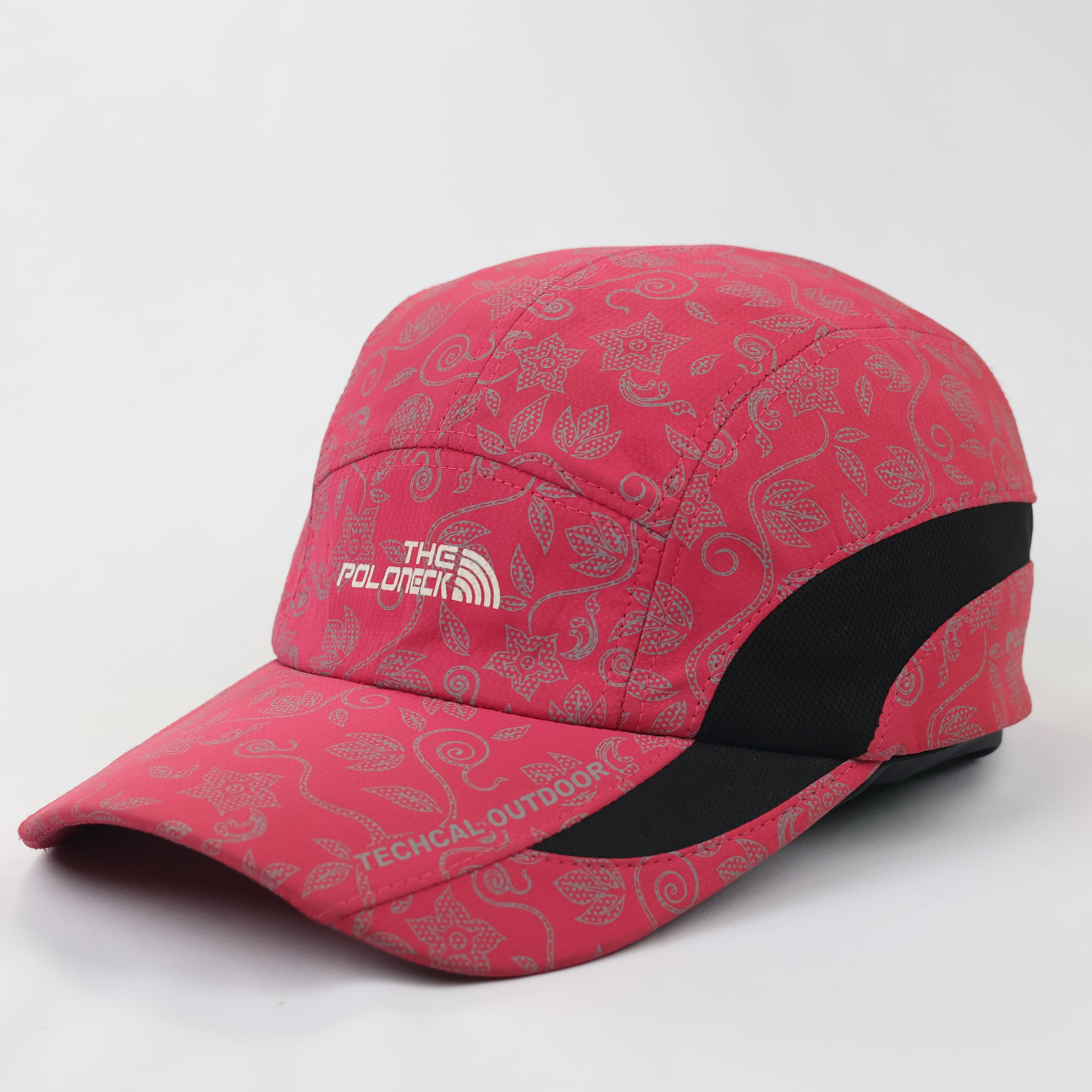 Poloneck "Technical Outdoor" 5-Panel Cap - Pink & Black Floral