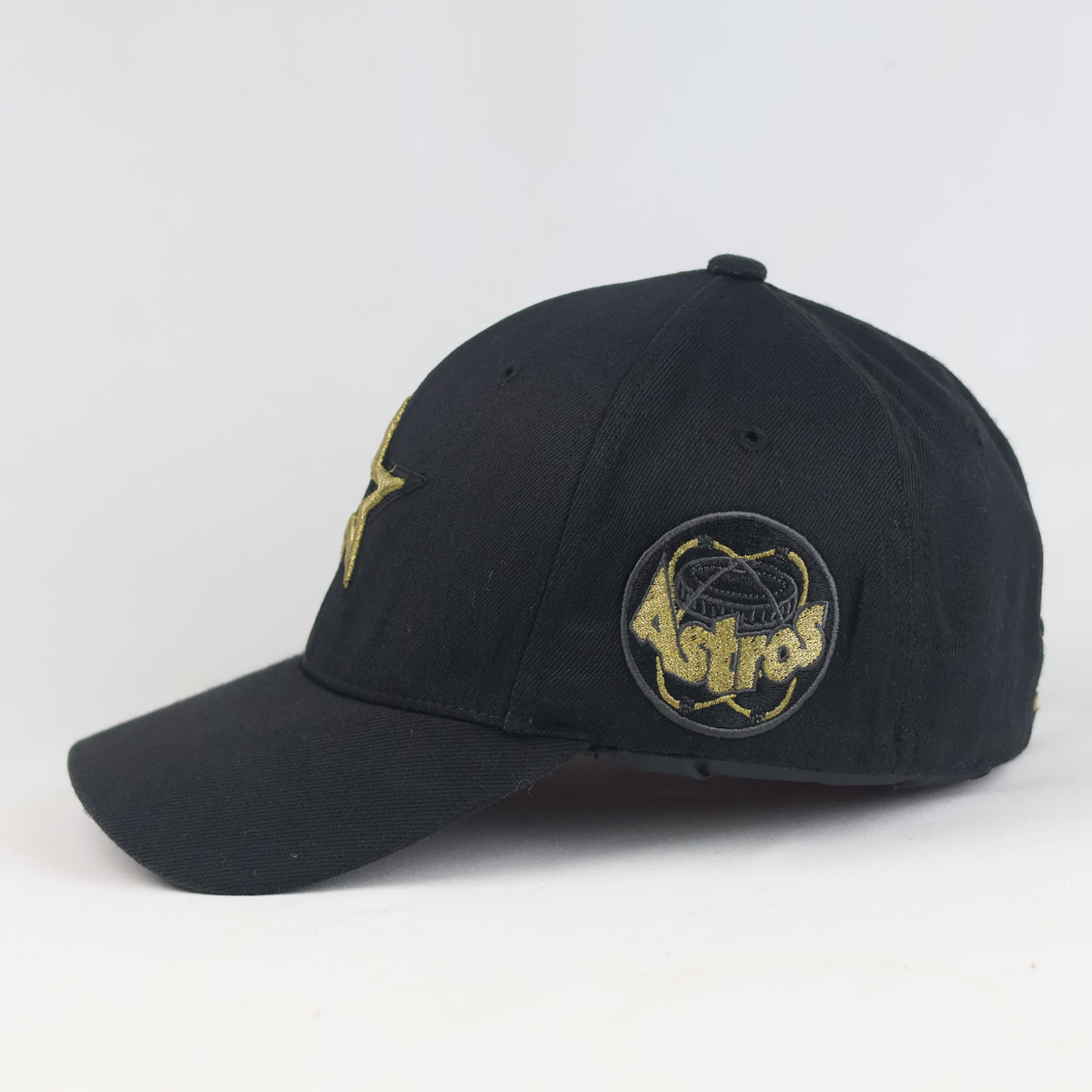 Vintage MLB Houston Astros Black & Gold Embroidered Flexfit Hat | 11033