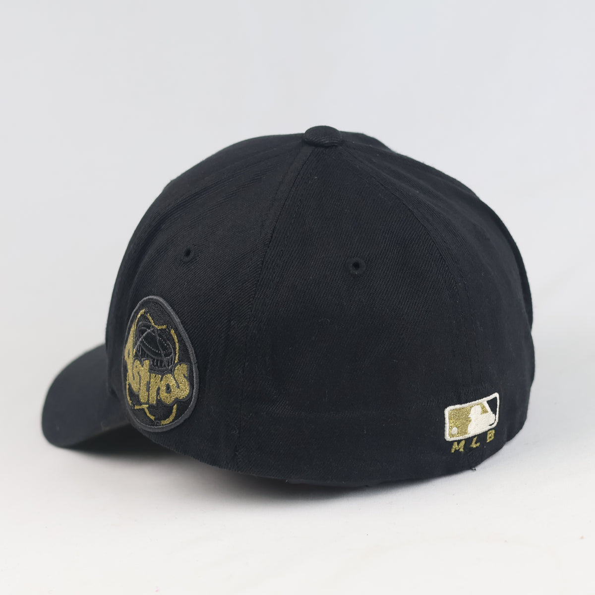 Vintage MLB Houston Astros Black & Gold Embroidered Flexfit Hat | 11033