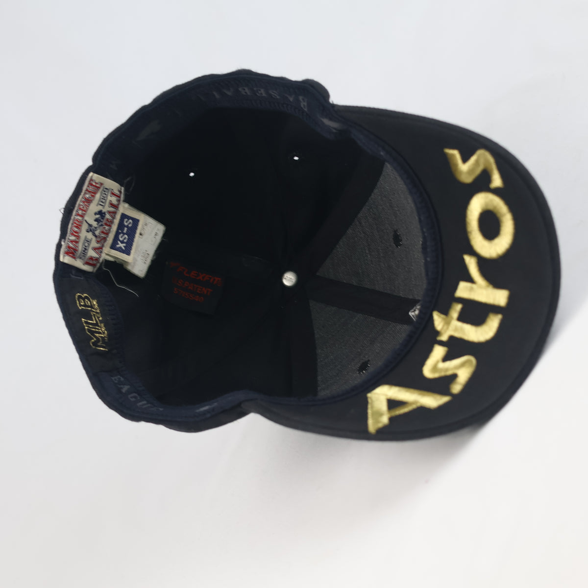 Vintage MLB Houston Astros Black & Gold Embroidered Flexfit Hat | 11033