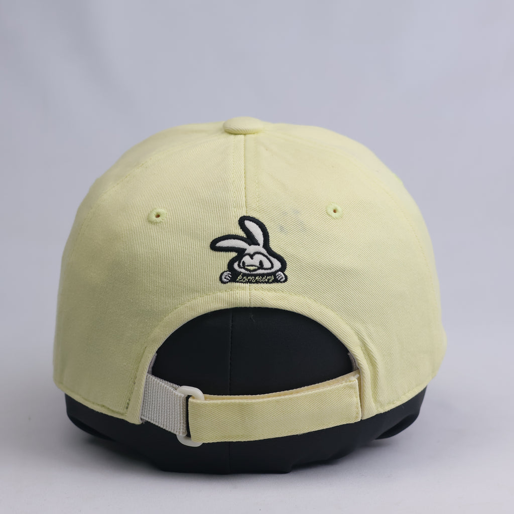 JDX Multisports Pastel Yellow Script Logo Baseball Cap - Striped Underbrim