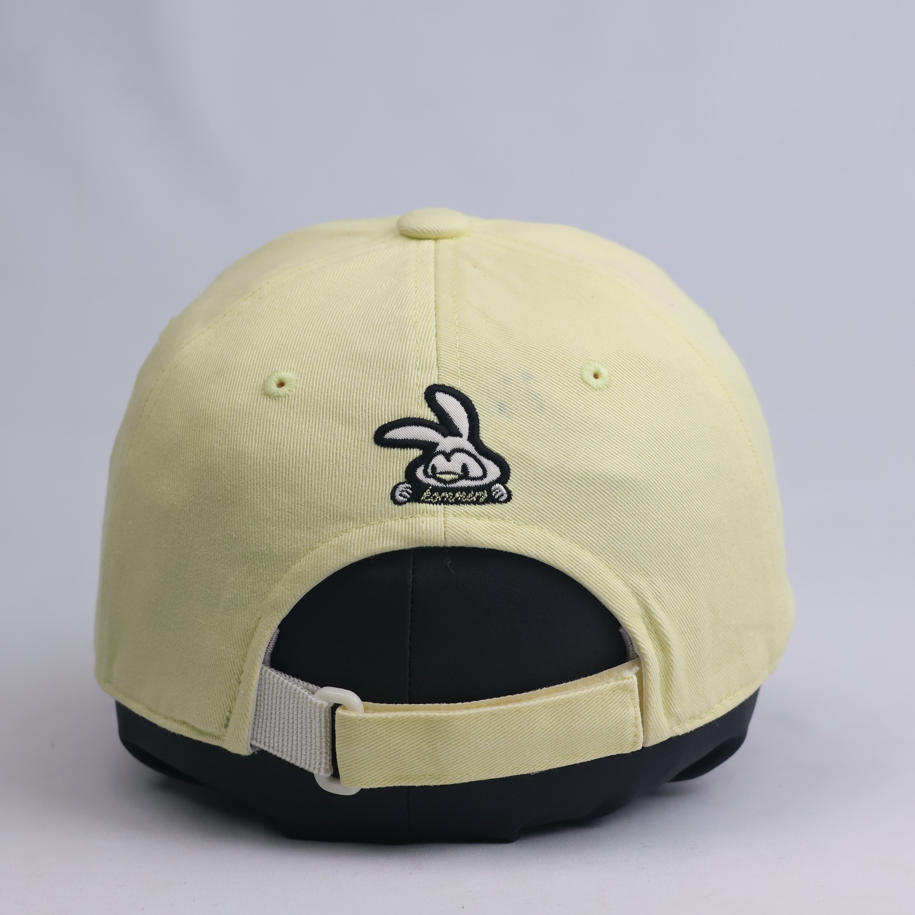 JDX Multisports Pastel Yellow Script Logo Baseball Cap - Striped Underbrim