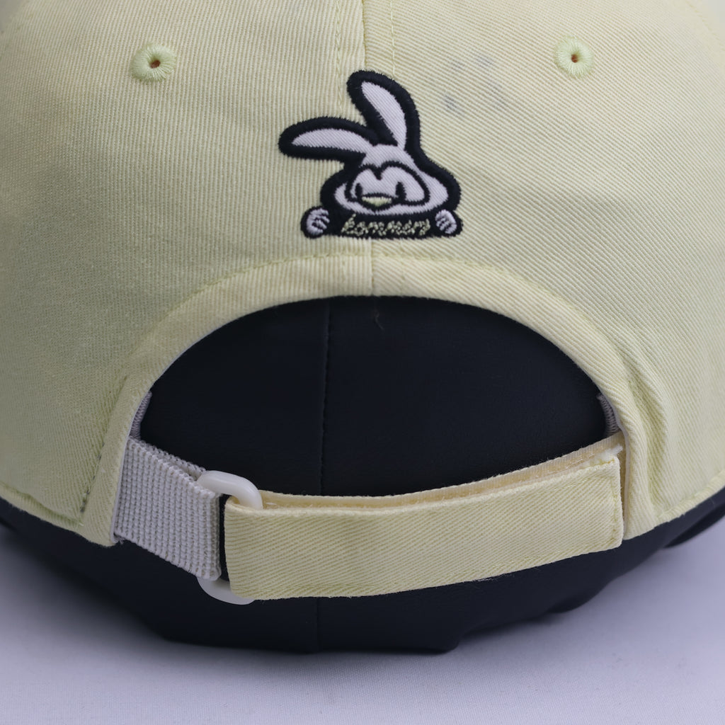 JDX Multisports Pastel Yellow Script Logo Baseball Cap - Striped Underbrim