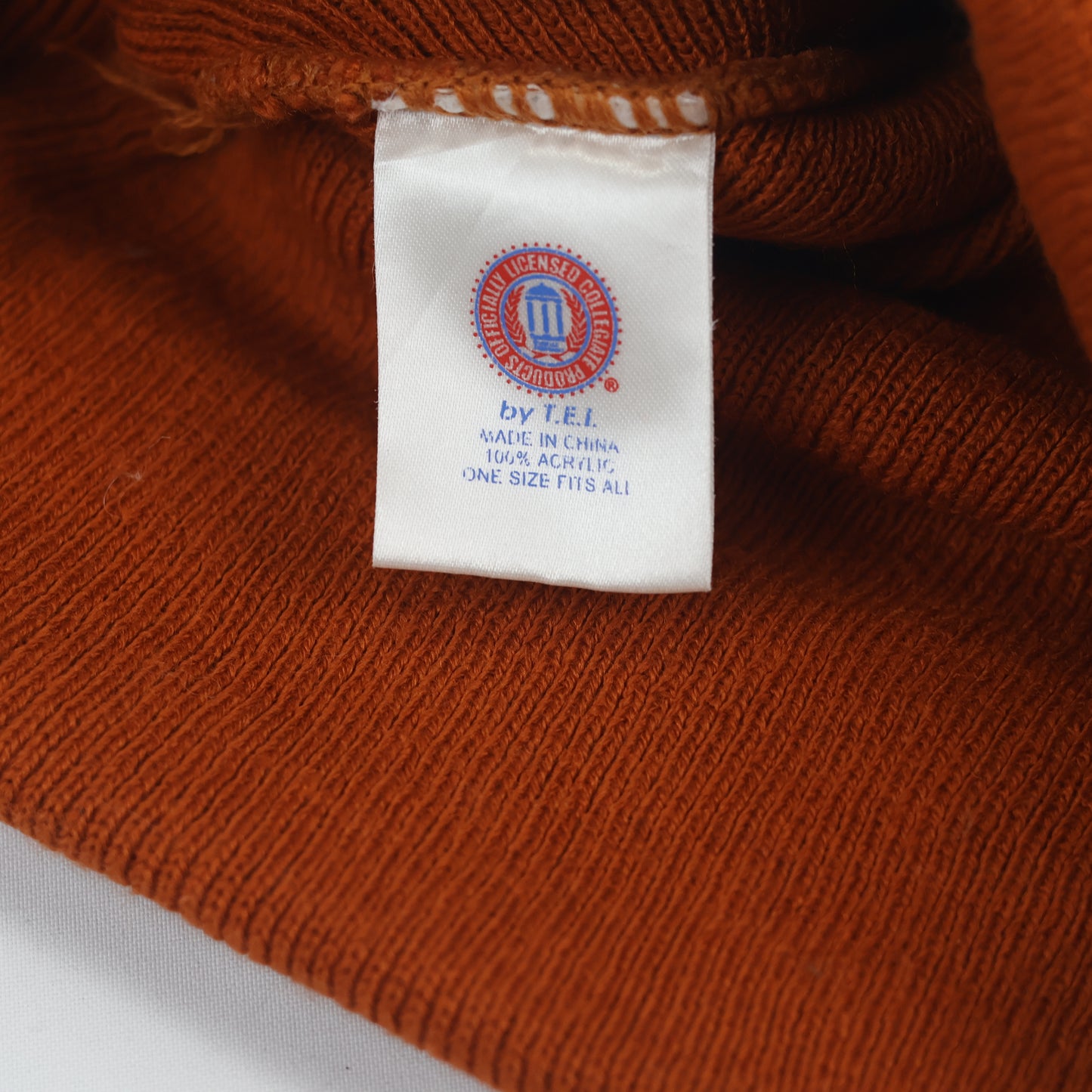 Vintage Style Texas Longhorns Thrifted Beanie Cap – Embroidered Logo 100% Acrylic