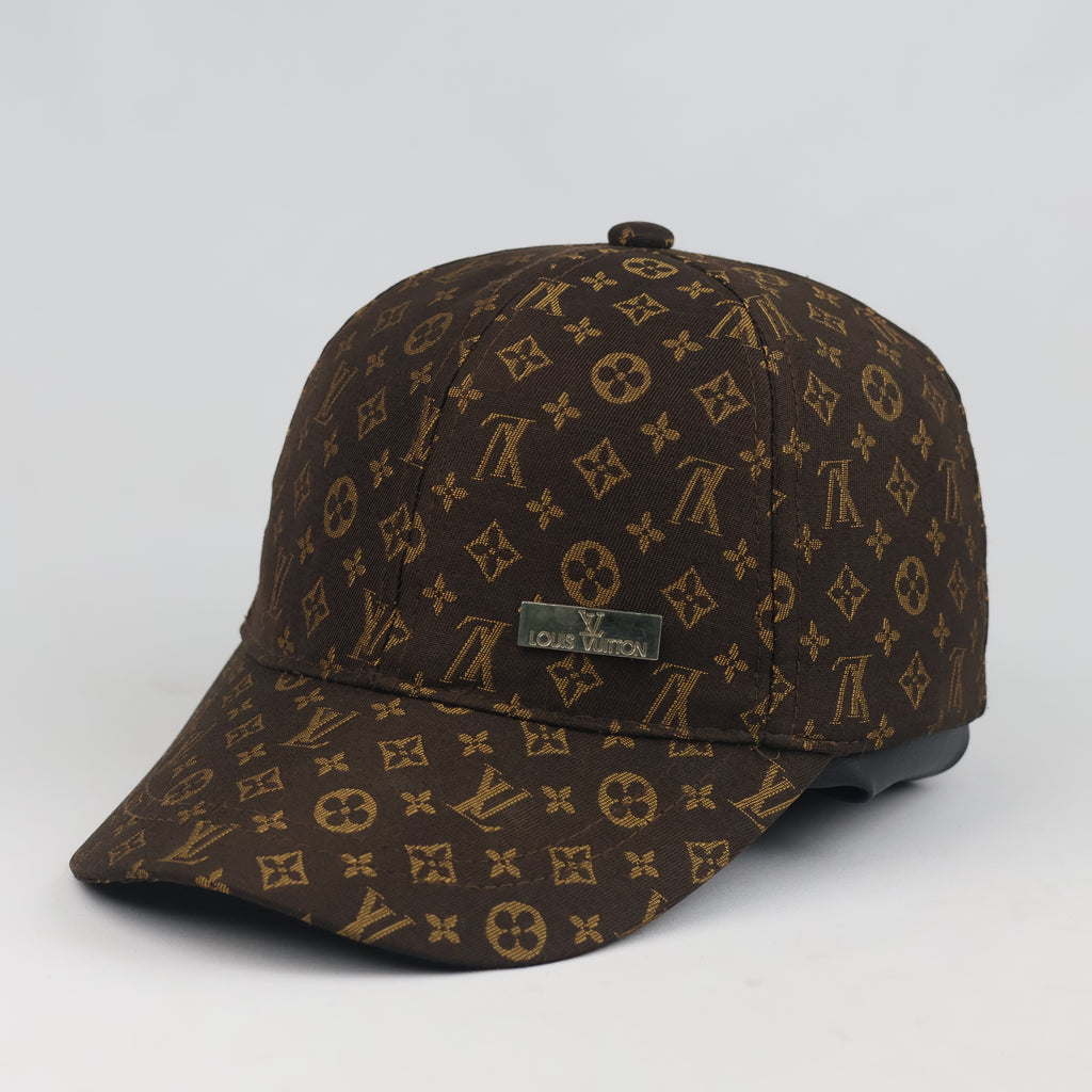 Thrifted Louis Vuitton Style Monogram Brown Cap | Vintage Metal Plate Dad Hat