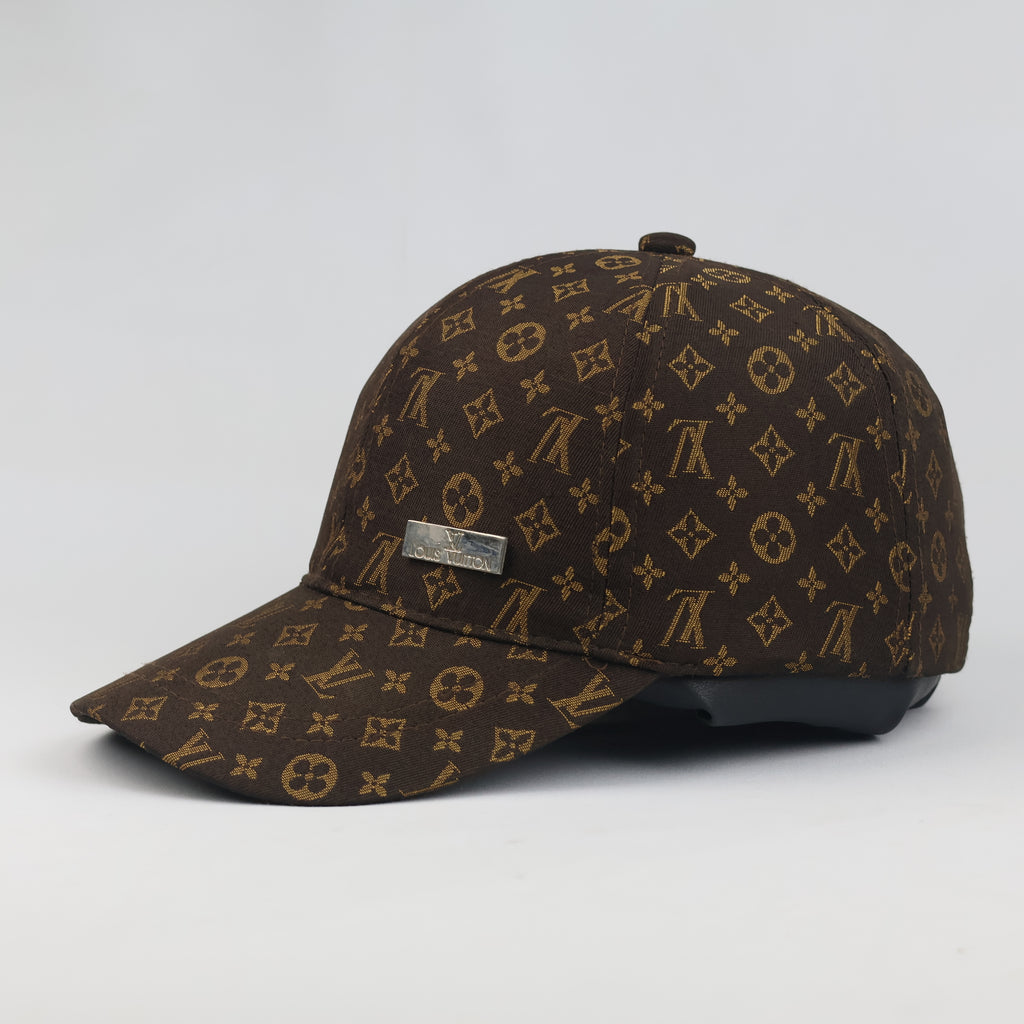 Thrifted Louis Vuitton Style Monogram Brown Cap | Vintage Metal Plate Dad Hat
