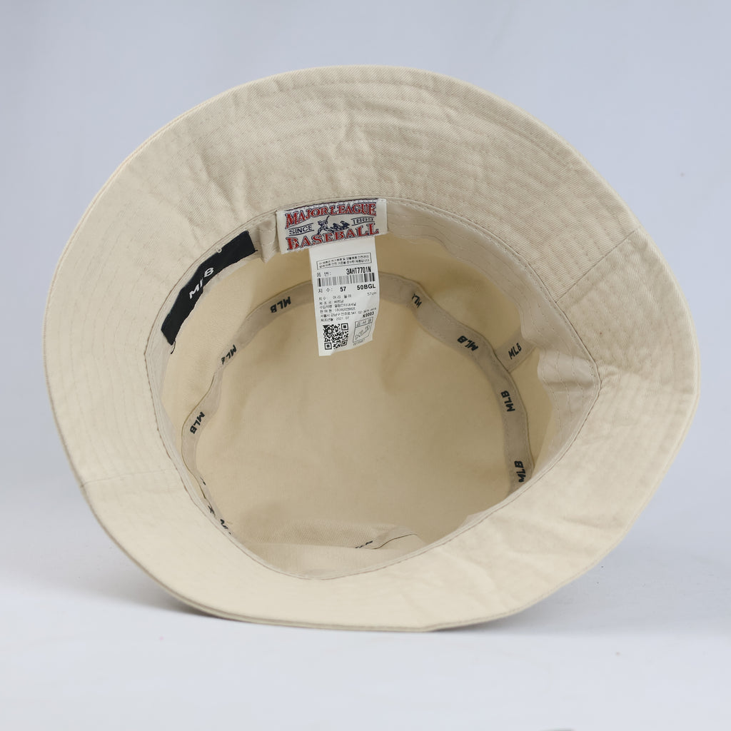 Vintage MLB NY Yankees Off-White Bucket Hat | 11034