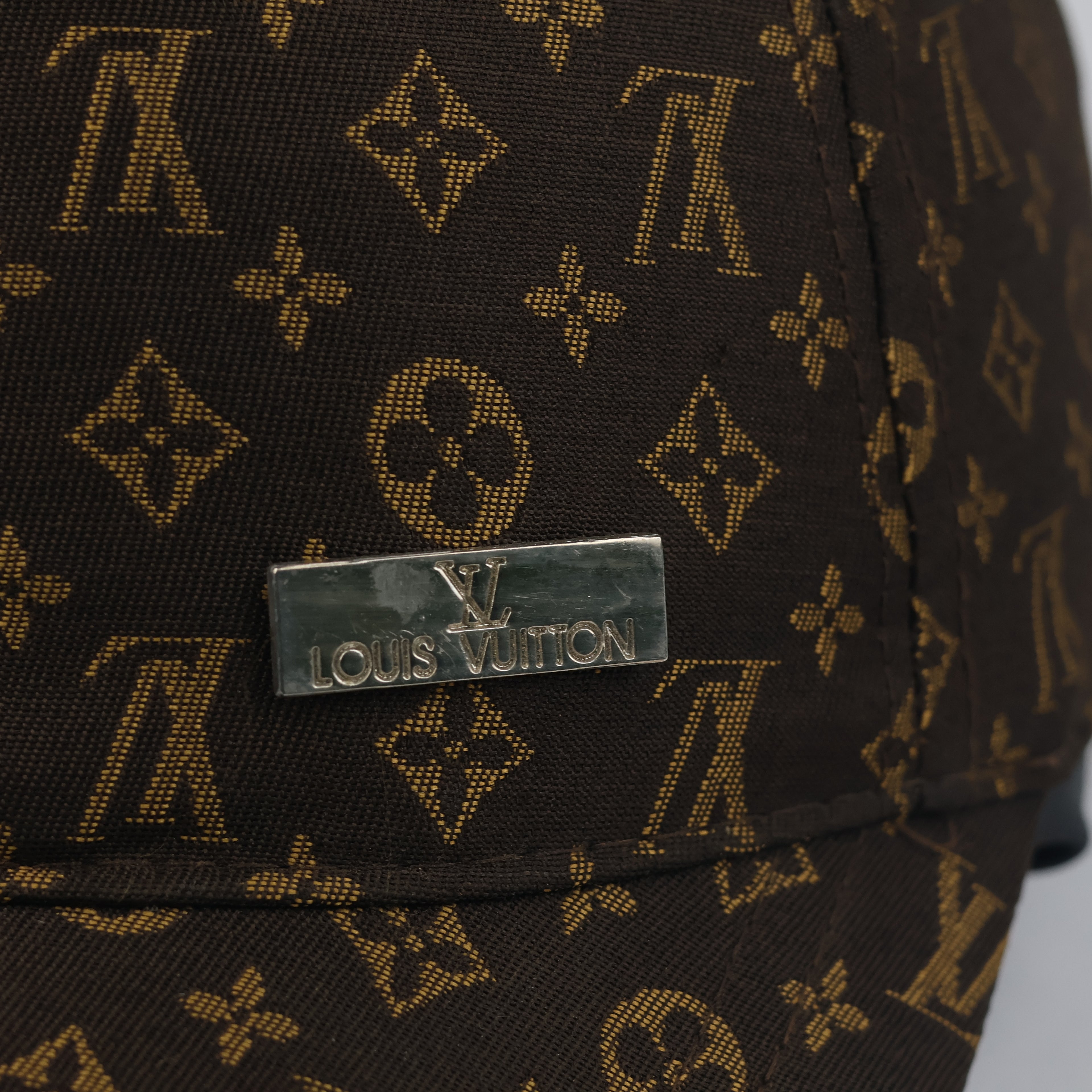Thrifted Louis Vuitton Style Monogram Brown Cap | Vintage Metal Plate Dad Hat