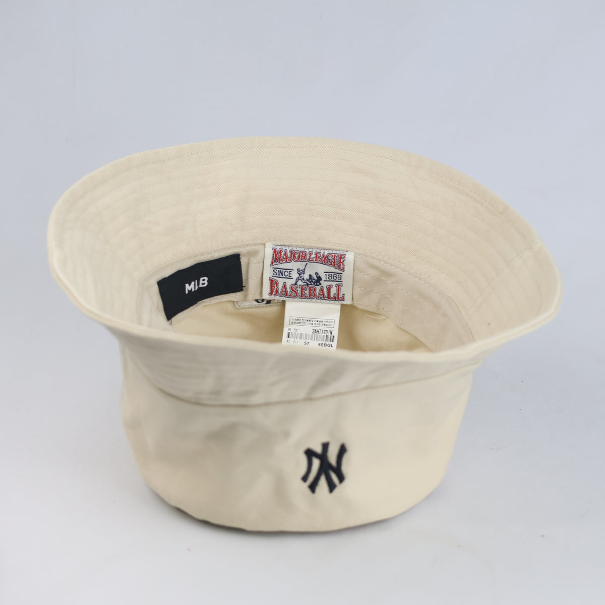 Vintage MLB NY Yankees Off-White Bucket Hat | 11034