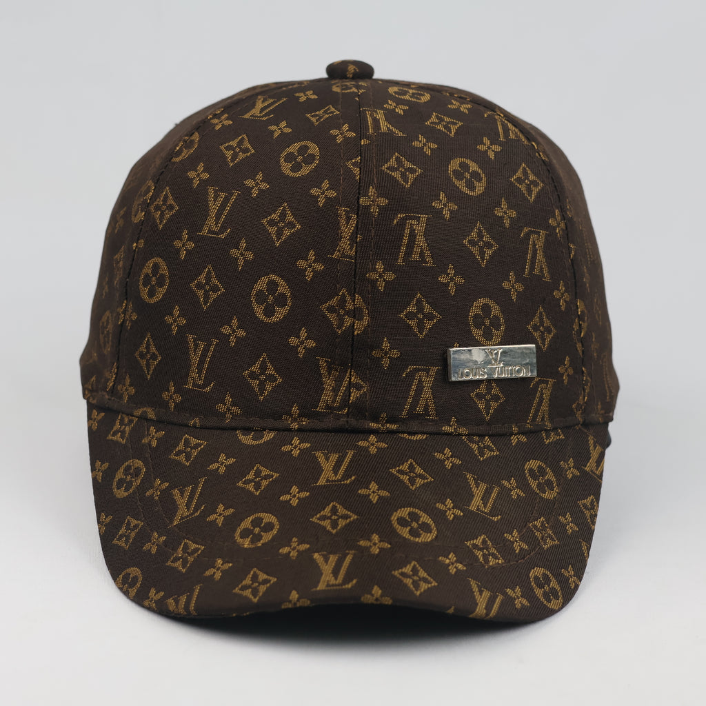 Thrifted Louis Vuitton Style Monogram Brown Cap | Vintage Metal Plate Dad Hat