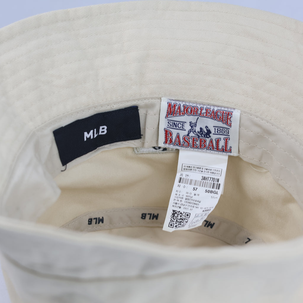 Vintage MLB NY Yankees Off-White Bucket Hat | 11034