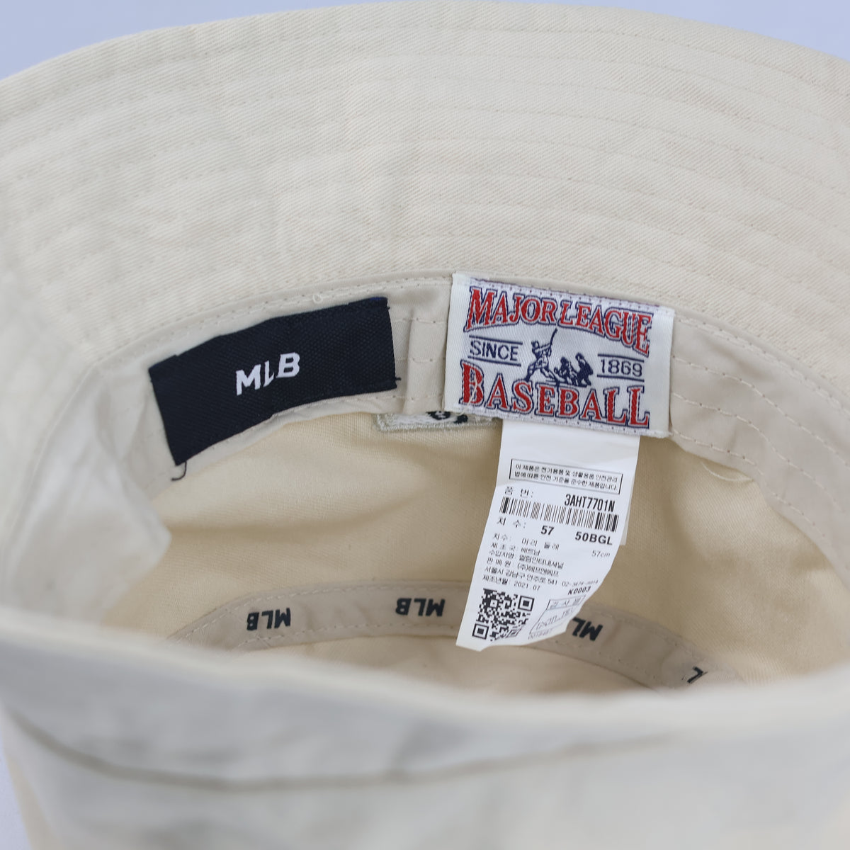 Vintage MLB NY Yankees Off-White Bucket Hat | 11034