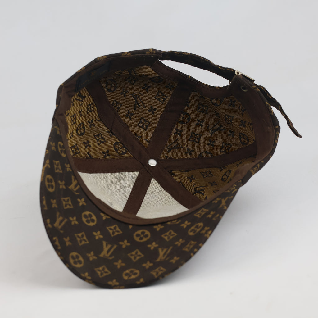 Thrifted Louis Vuitton Style Monogram Brown Cap | Vintage Metal Plate Dad Hat