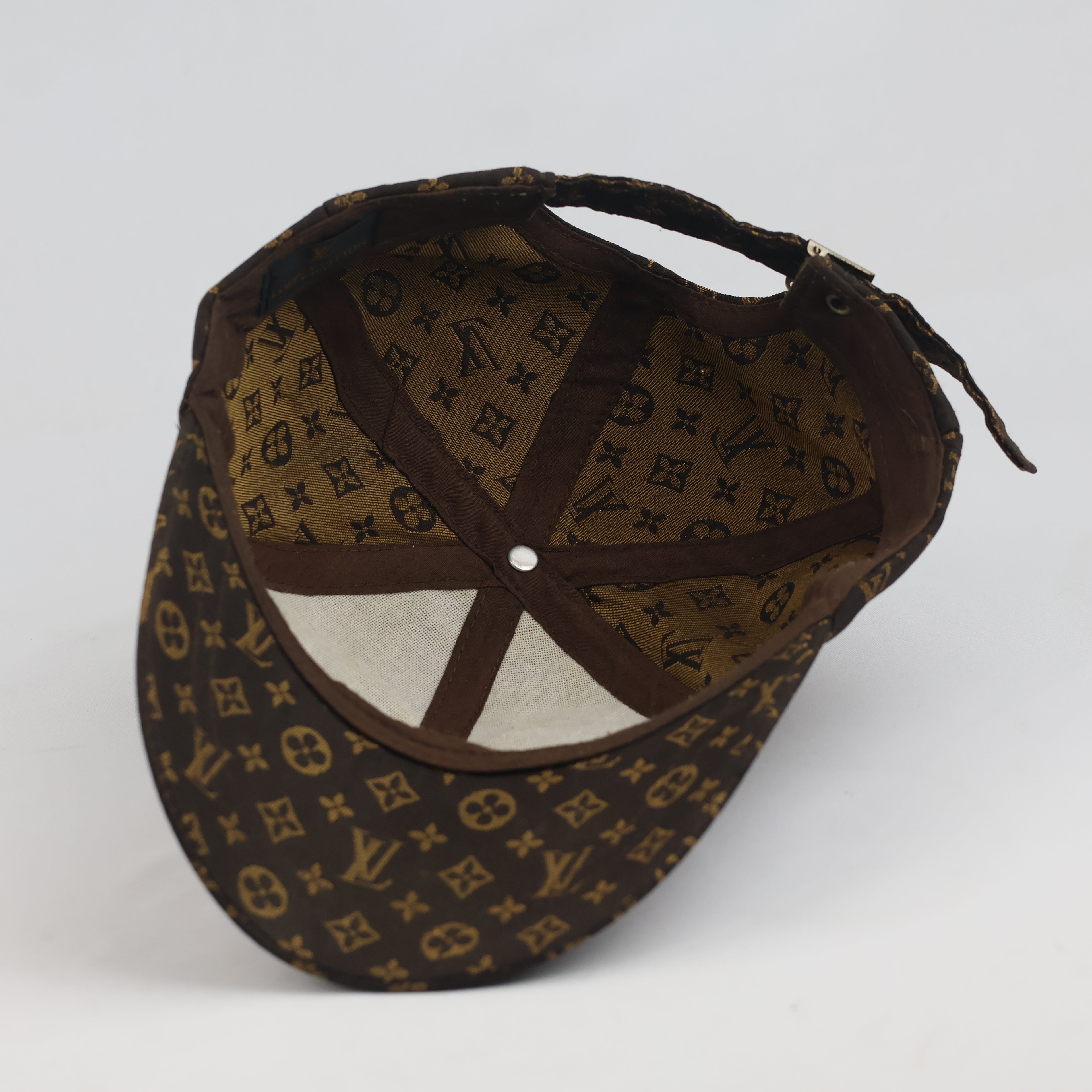 Thrifted Louis Vuitton Style Monogram Brown Cap | Vintage Metal Plate Dad Hat