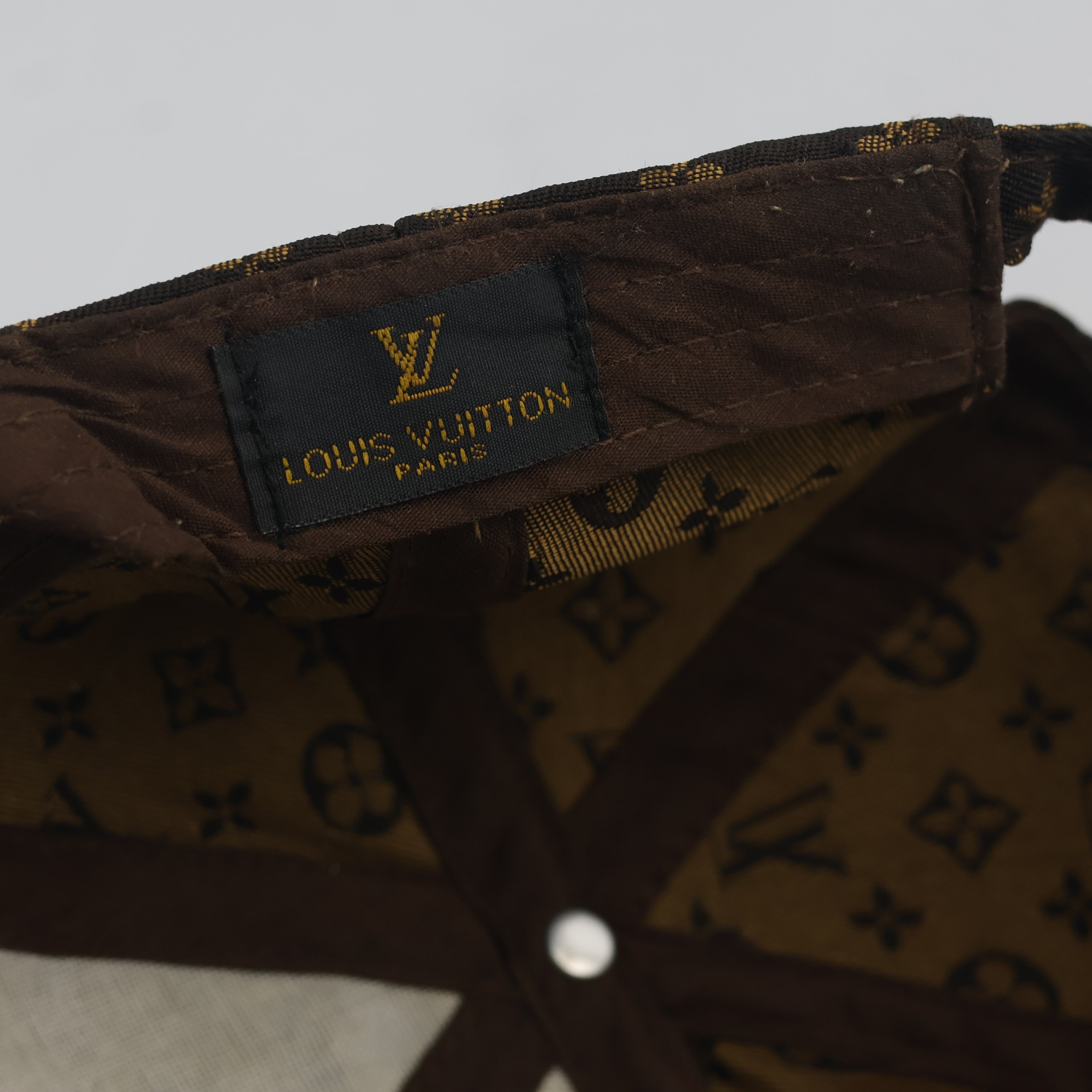 Thrifted Louis Vuitton Style Monogram Brown Cap | Vintage Metal Plate Dad Hat