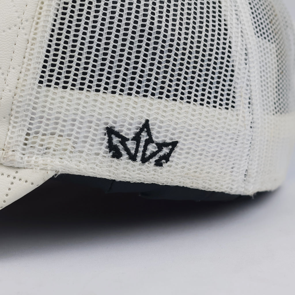 Thrifted Essencial Caps Crete Minotaur Quilted Off-White Trucker Hat