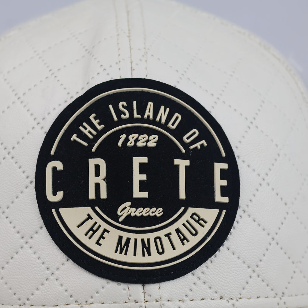 Thrifted Essencial Caps Crete Minotaur Quilted Off-White Trucker Hat