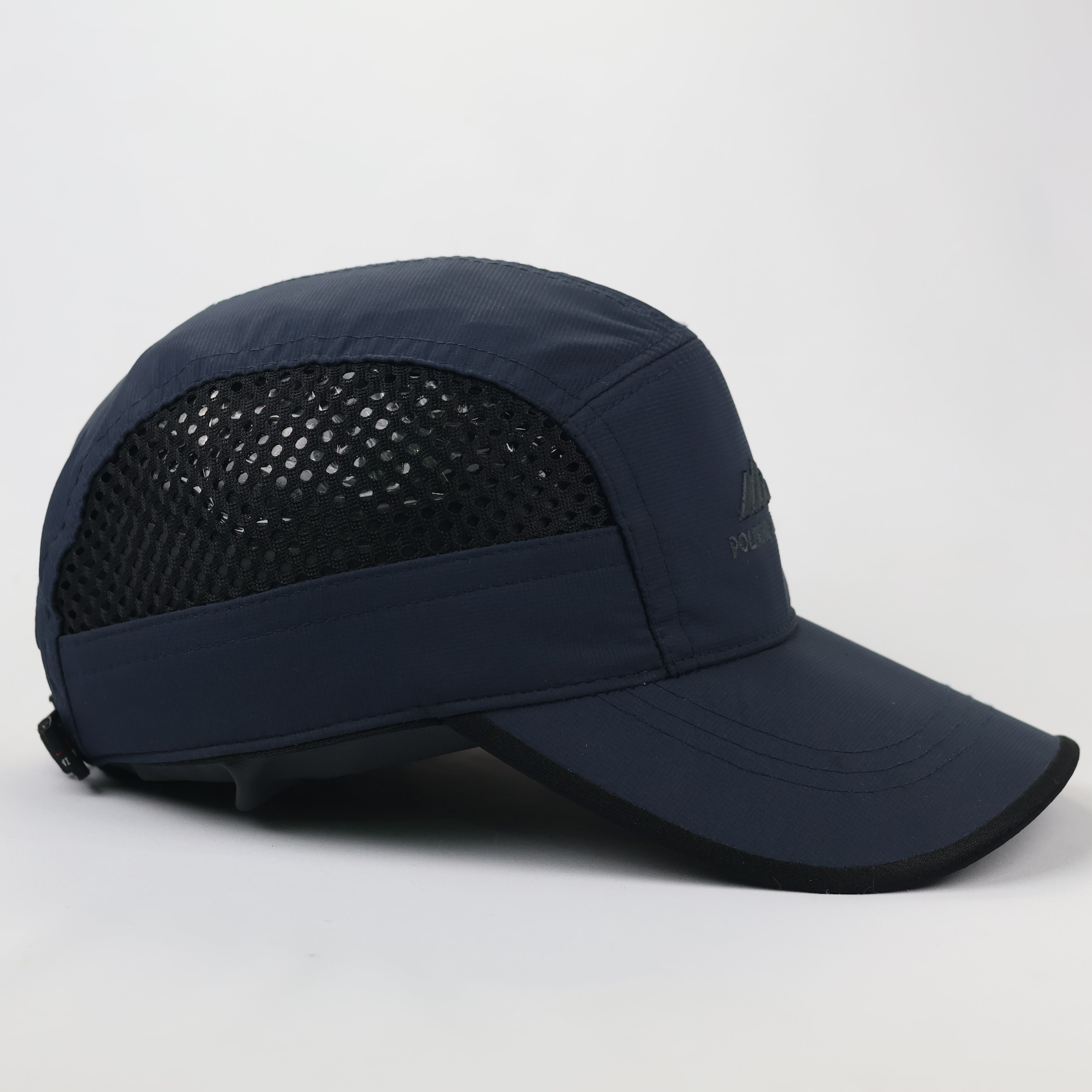 Gorpcore Techwear Breathable Mesh Panel Camp Thrifted Hat - Navy & Black