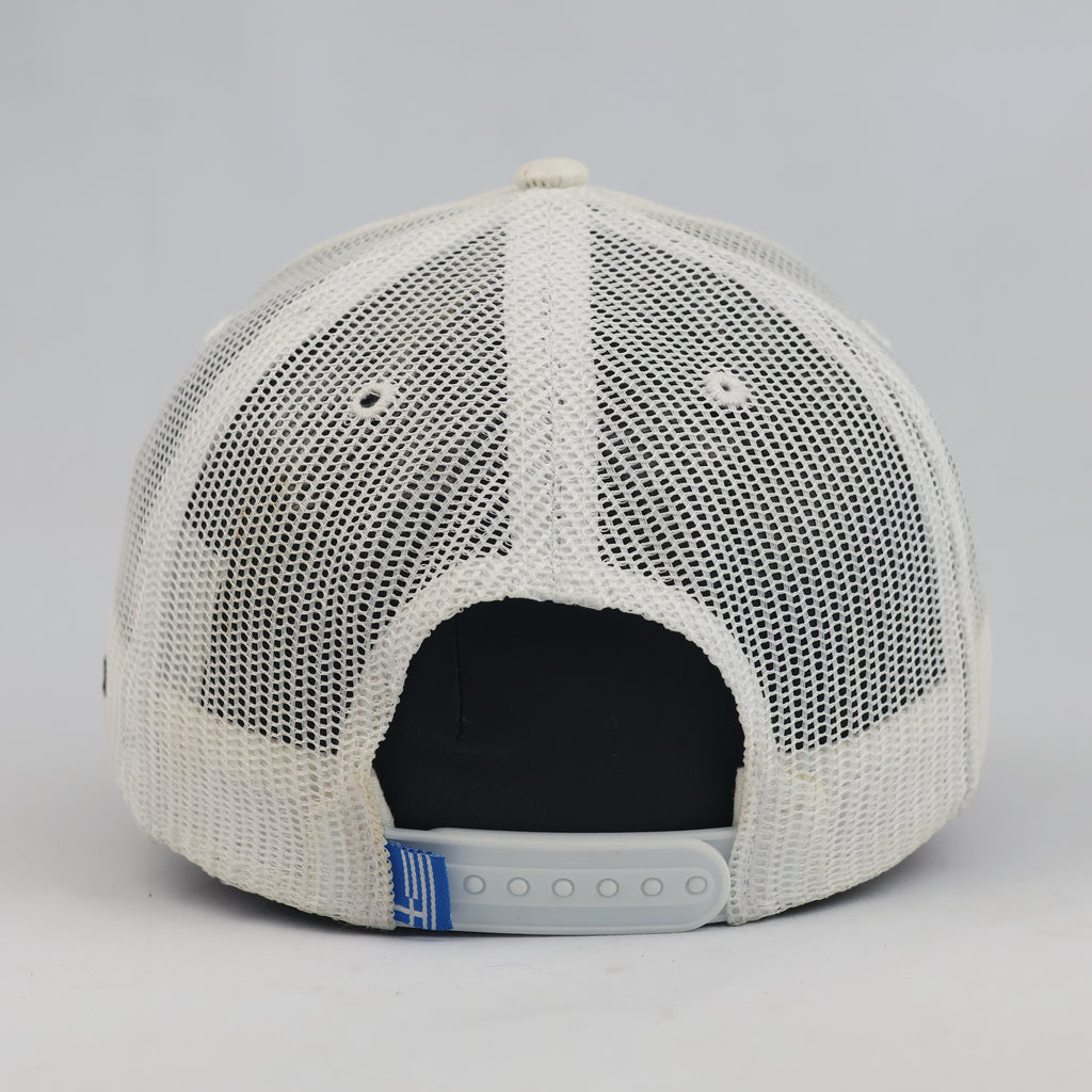 Thrifted Essencial Caps Crete Minotaur Quilted Off-White Trucker Hat
