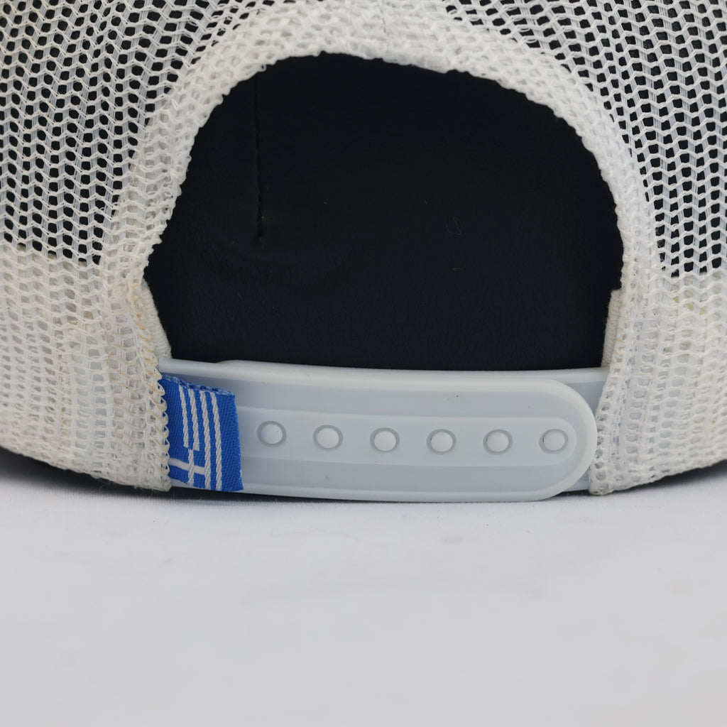 Thrifted Essencial Caps Crete Minotaur Quilted Off-White Trucker Hat