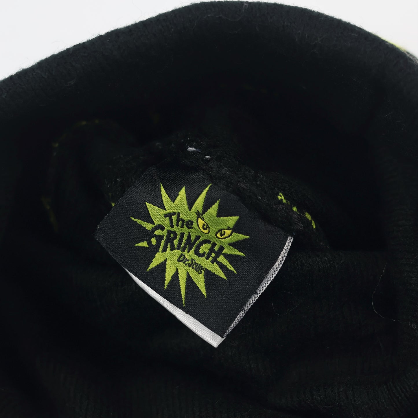 Dr. Seuss The Grinch Kids Winter Thrifted Beanie - Striped Pom Pom Hat (6-12 Years)