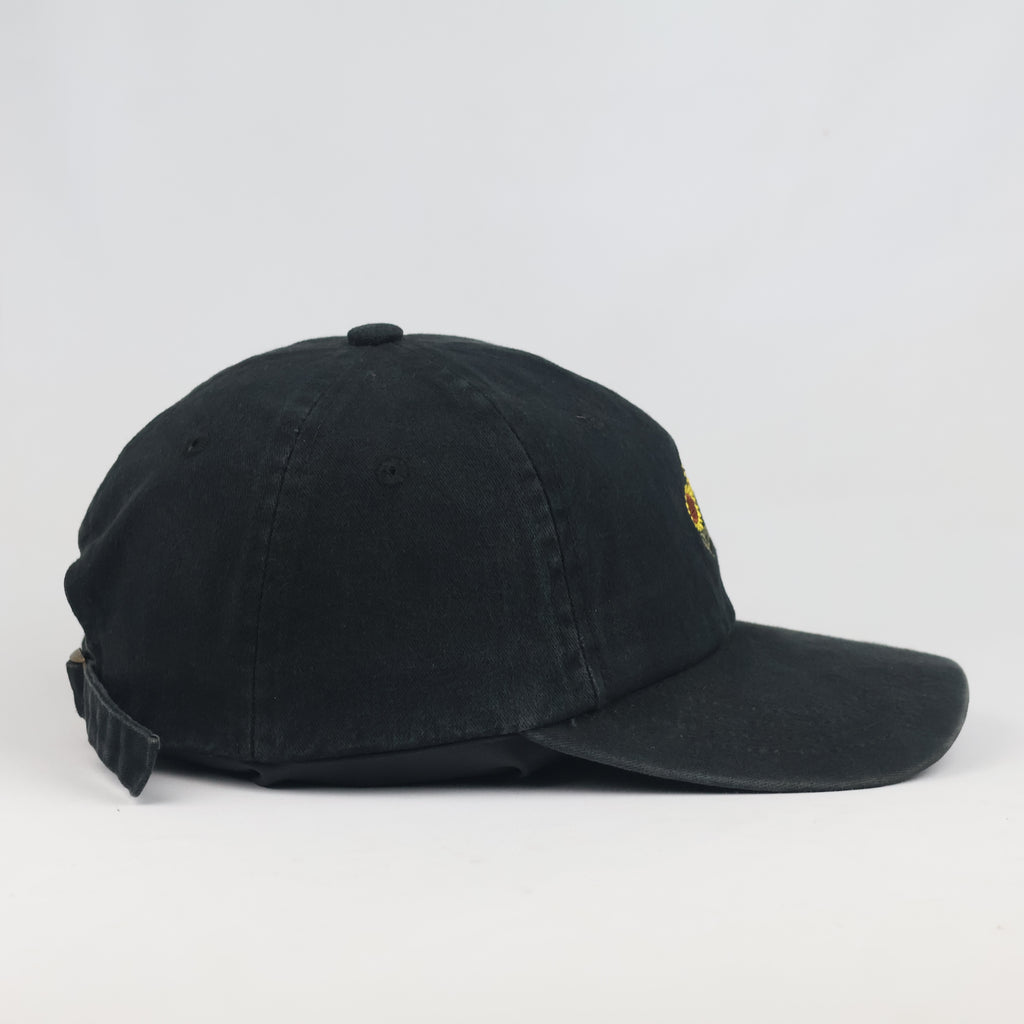 Thrifted Ardene Black Sunflower Strapback Cap | Cute Floral Baseball Hat