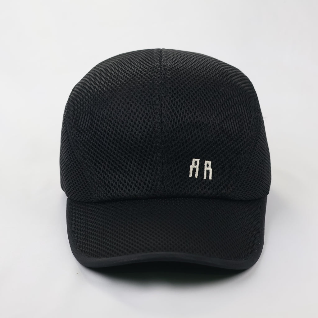 Vintage AA Sport Full Mesh Breathable Running Cap - All Black