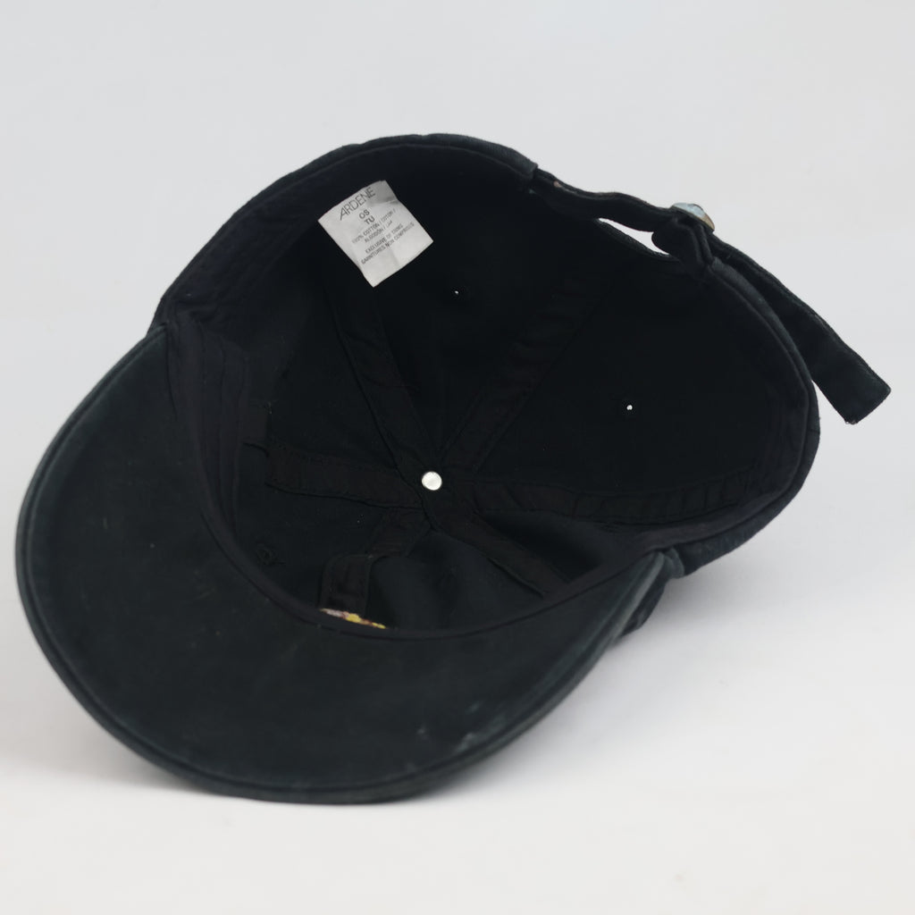 Thrifted Ardene Black Sunflower Strapback Cap | Cute Floral Baseball Hat