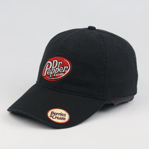 Thrifted Dr Pepper Berries & Cream Black Dad Hat | Embroidered Promo Cap