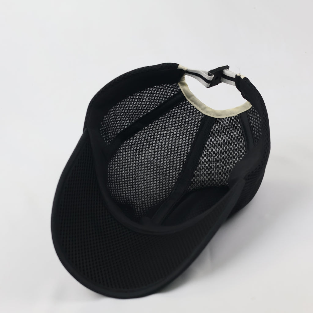 Vintage AA Sport Full Mesh Breathable Running Cap - All Black
