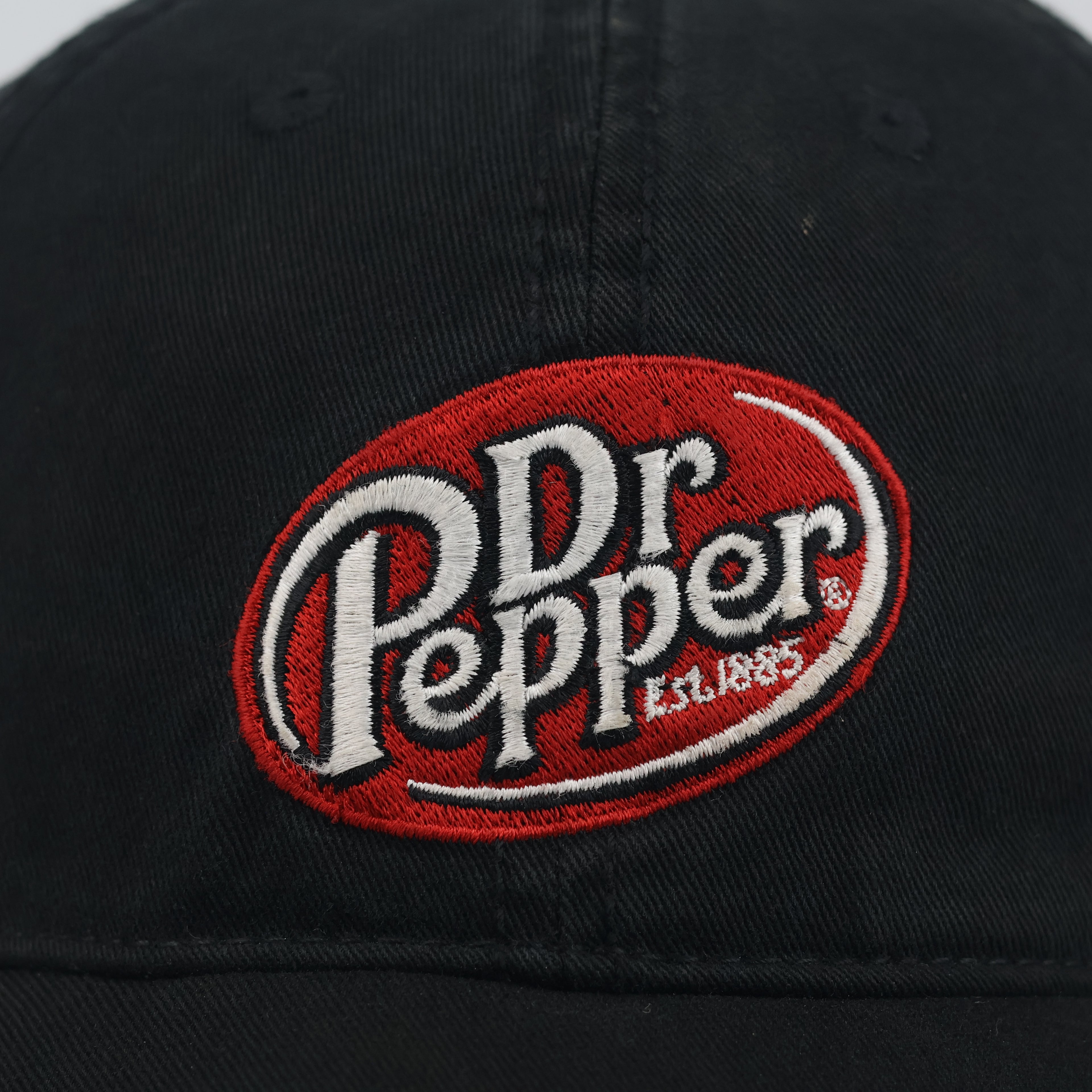 Thrifted Dr Pepper Berries & Cream Black Dad Hat | Embroidered Promo Cap