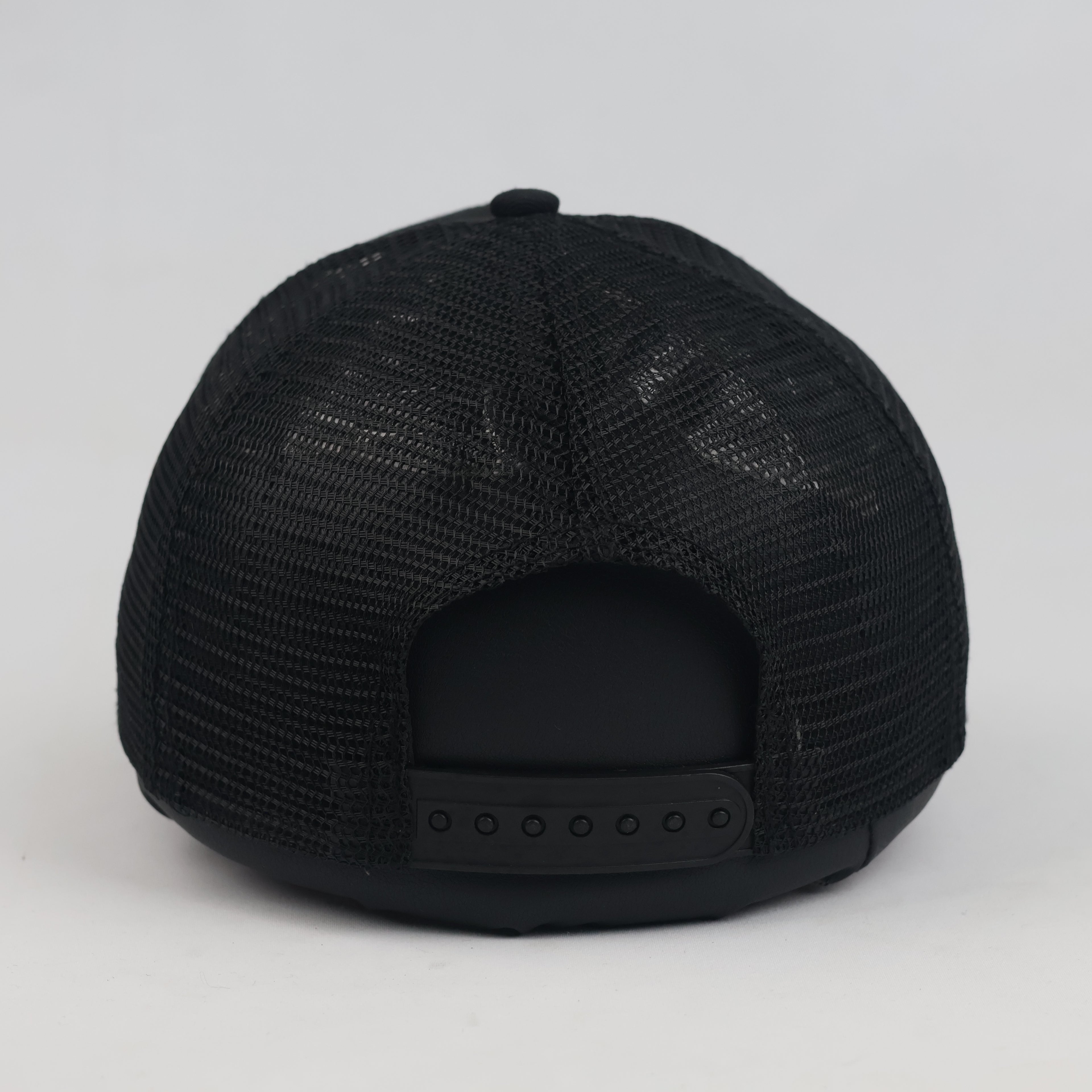 Thrifted Black Crystal "H" Logo Trucker Hat | House Brand Mesh Snapback