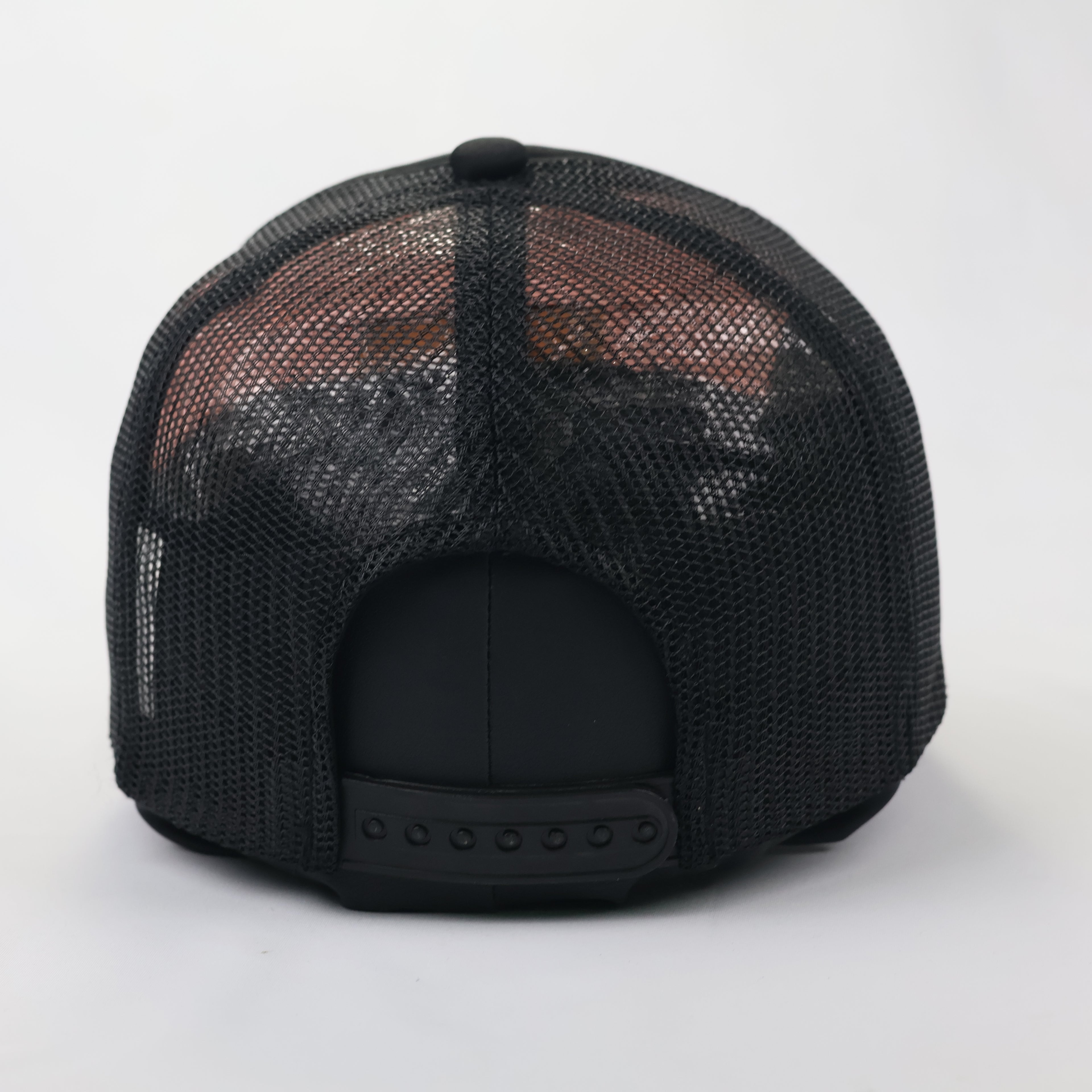 HOWN Korean Streetwear Blank Mesh Trucker Hat - Triple Black