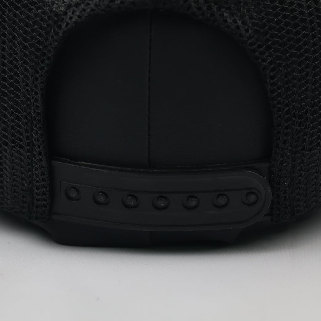 HOWN Korean Streetwear Blank Mesh Trucker Hat - Triple Black