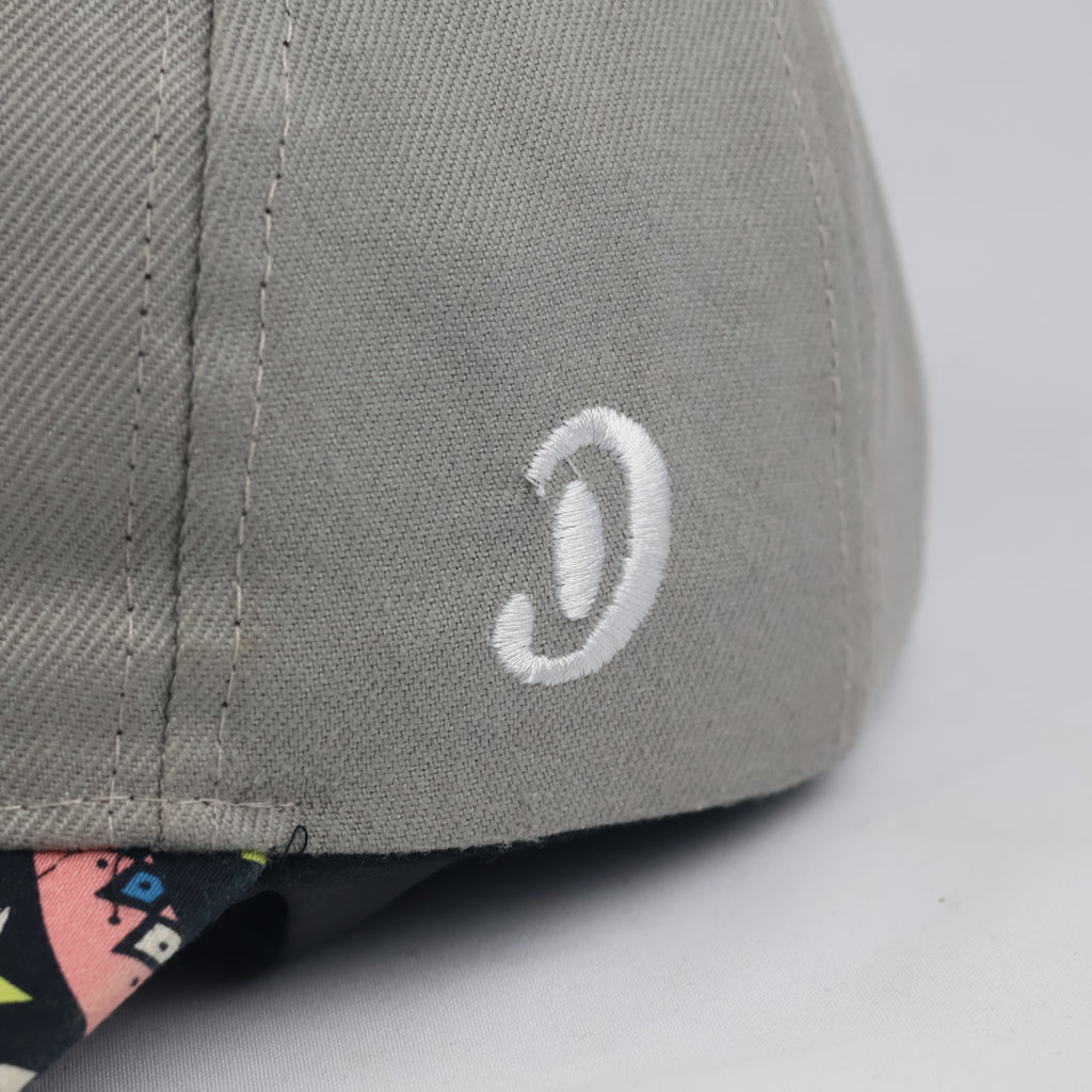 Thrifted Unkut Streetwear Snapback Hat | Grey with Multicolor Aztec Visor