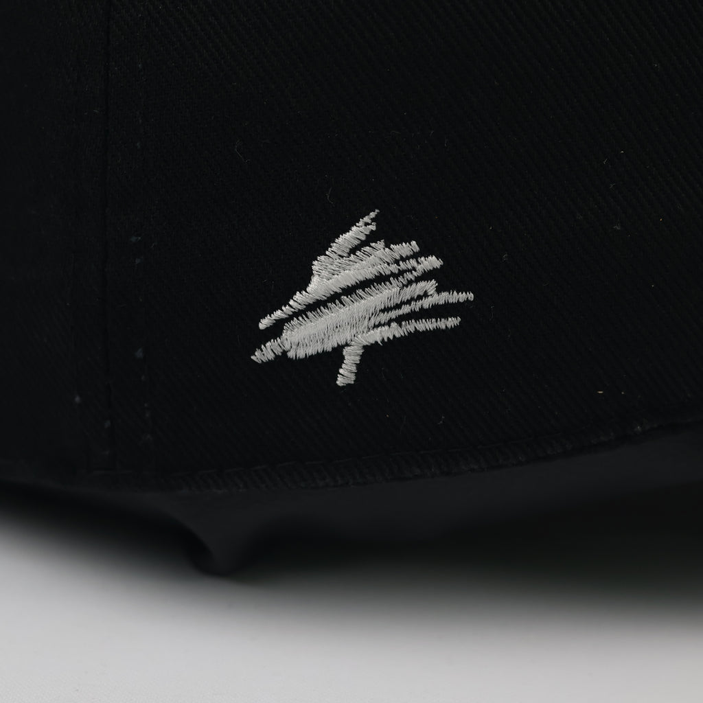 Vintage Pine Beach Golf Hat - Old Money Thrifted Aesthetic - Black/White Embroidery