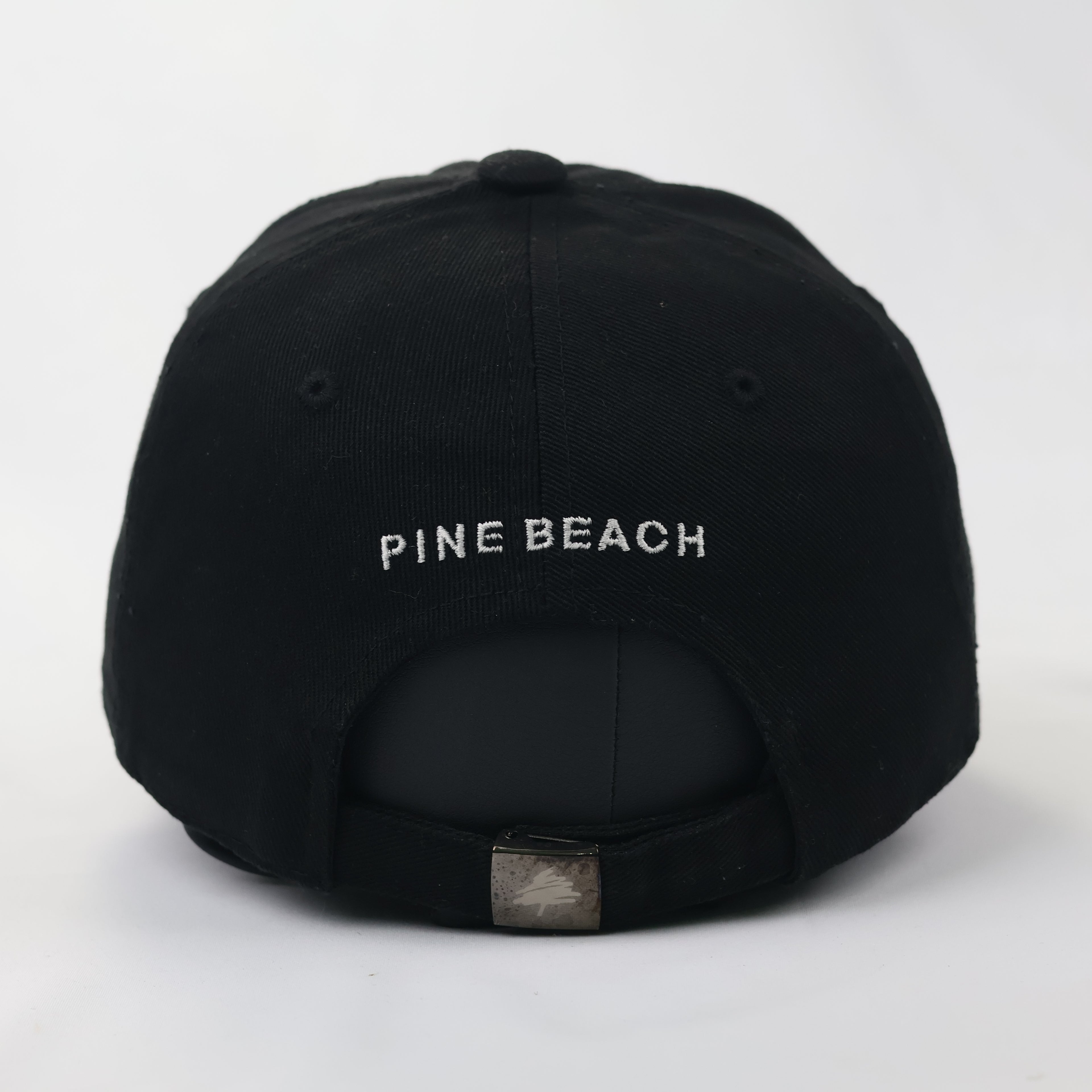 Vintage Pine Beach Golf Hat - Old Money Thrifted Aesthetic - Black/White Embroidery
