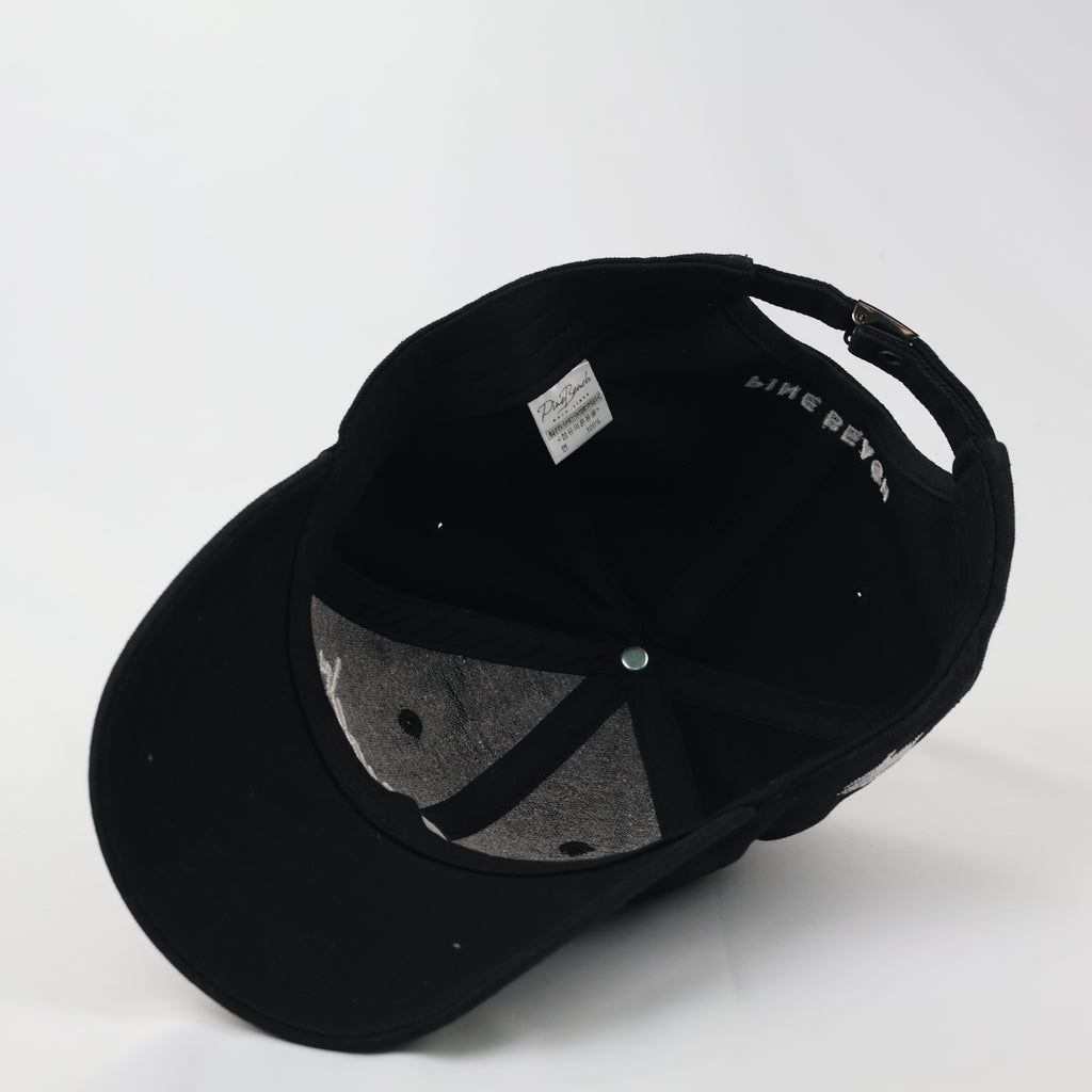Vintage Pine Beach Golf Hat - Old Money Thrifted Aesthetic - Black/White Embroidery