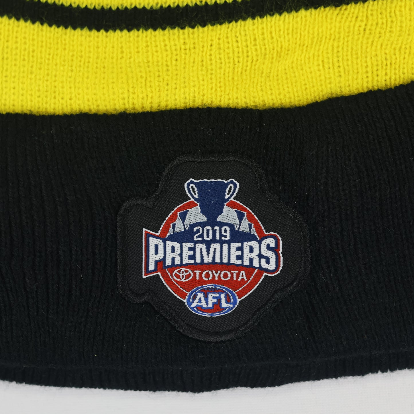 Richmond Tigers AFL Premiers Thrifted Pom Beanie | Adult Winter Knit Cap