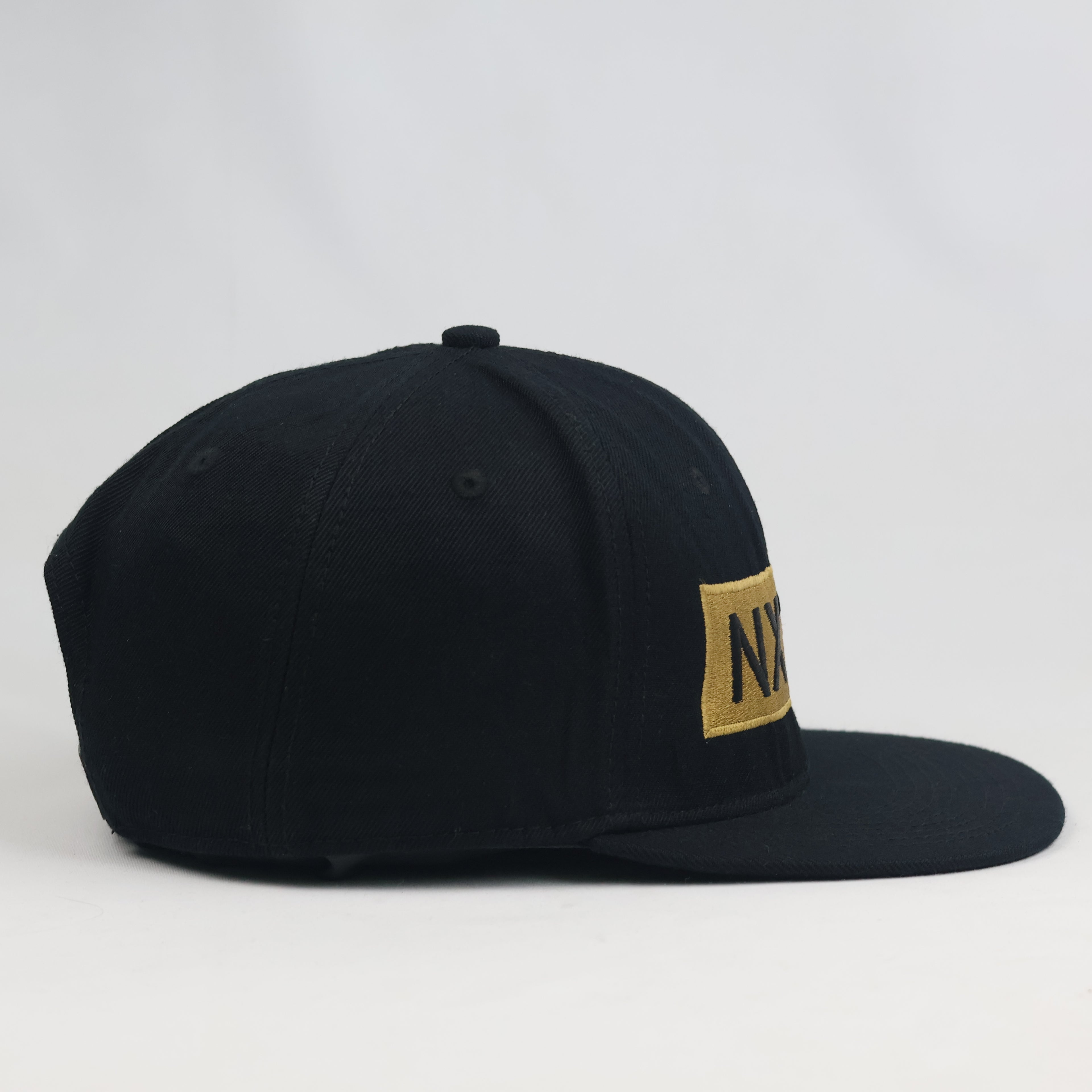 Thrifted Bozz Muzik NXTLVL Black & Gold Flat Brim Snapback Hat