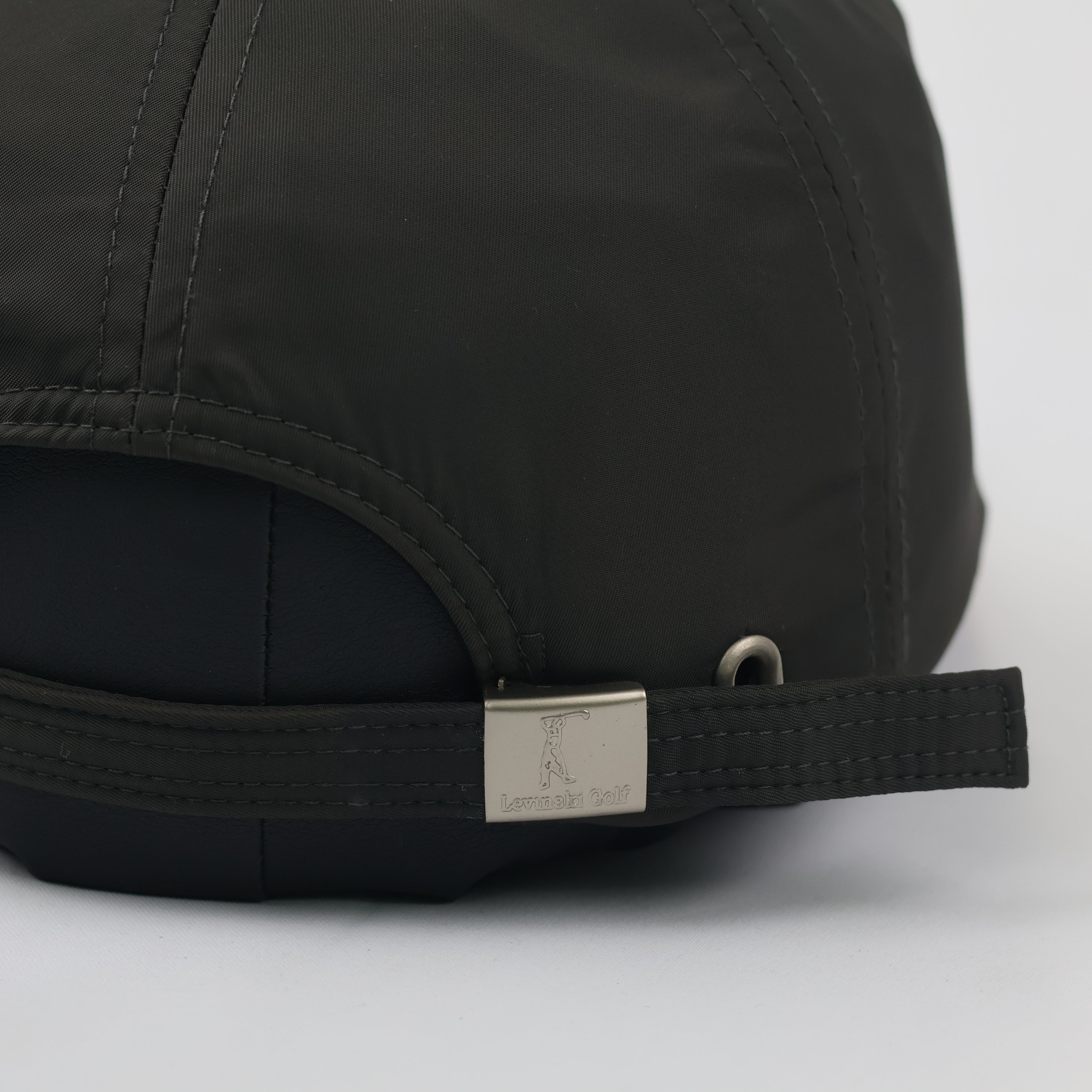 Levinski Athletics Grey Nylon-Feel Thrifted Cap with Contrast Red Brim