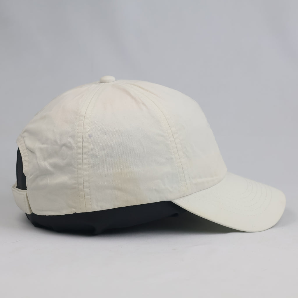 Thrifted 4F Minimalist Off-White Nylon Cap | Lightweight Athletic Dad Hat